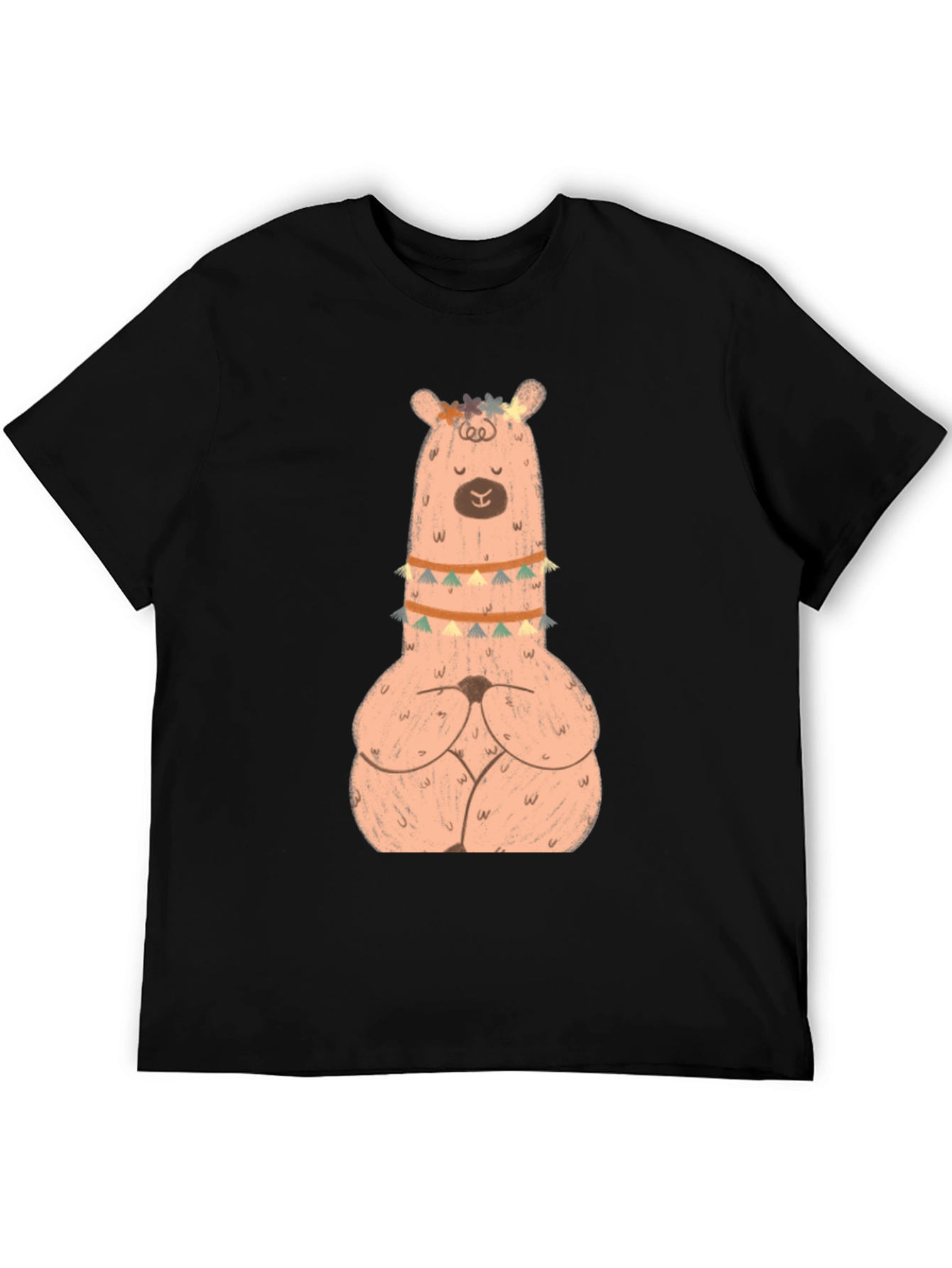 Meditating Llama Graphic T-Shirt - Black
