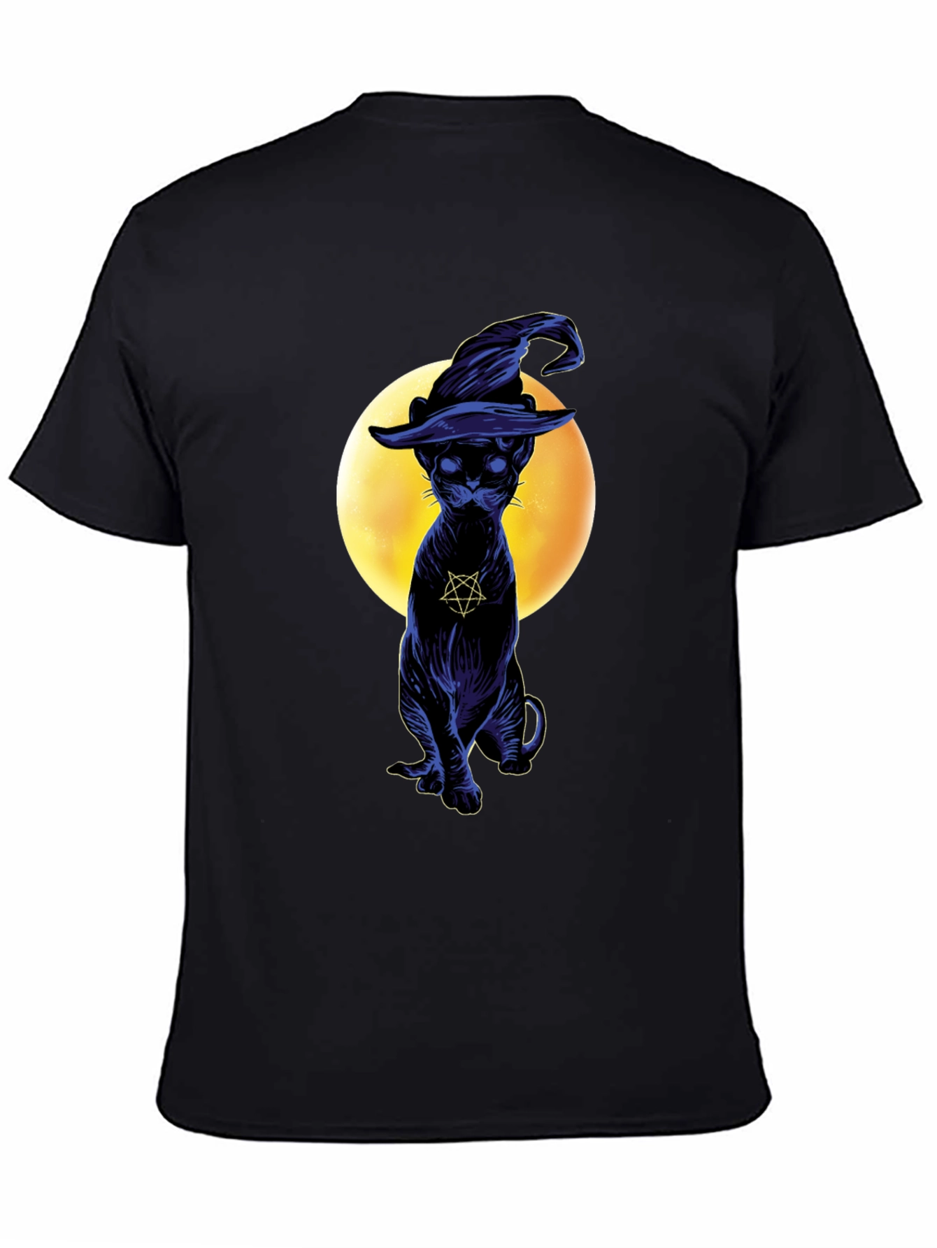 Witch Cat T-Shirt - Gothic Style Black Cat Tee