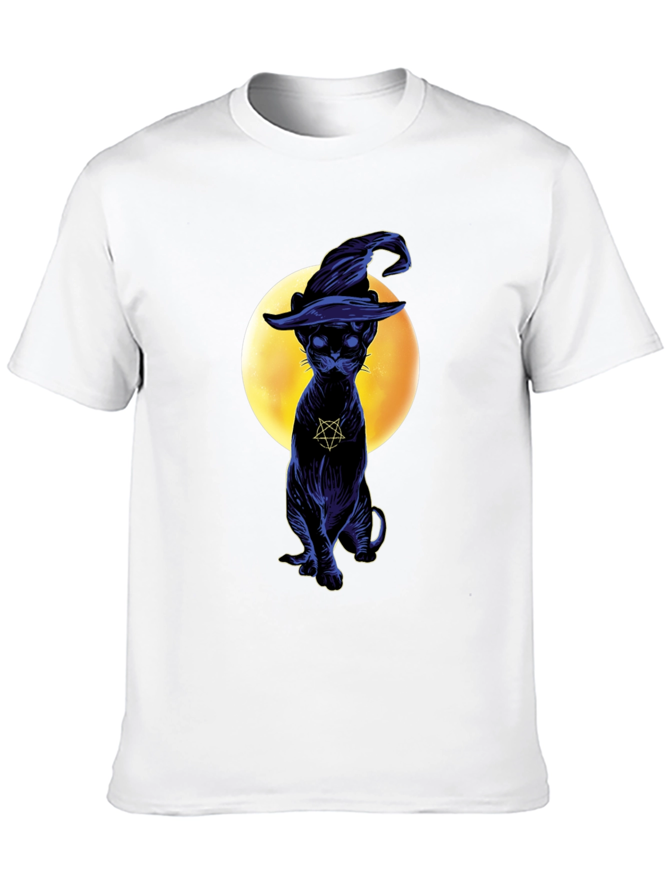 Witch Cat T-Shirt - Gothic Style Black Cat Tee