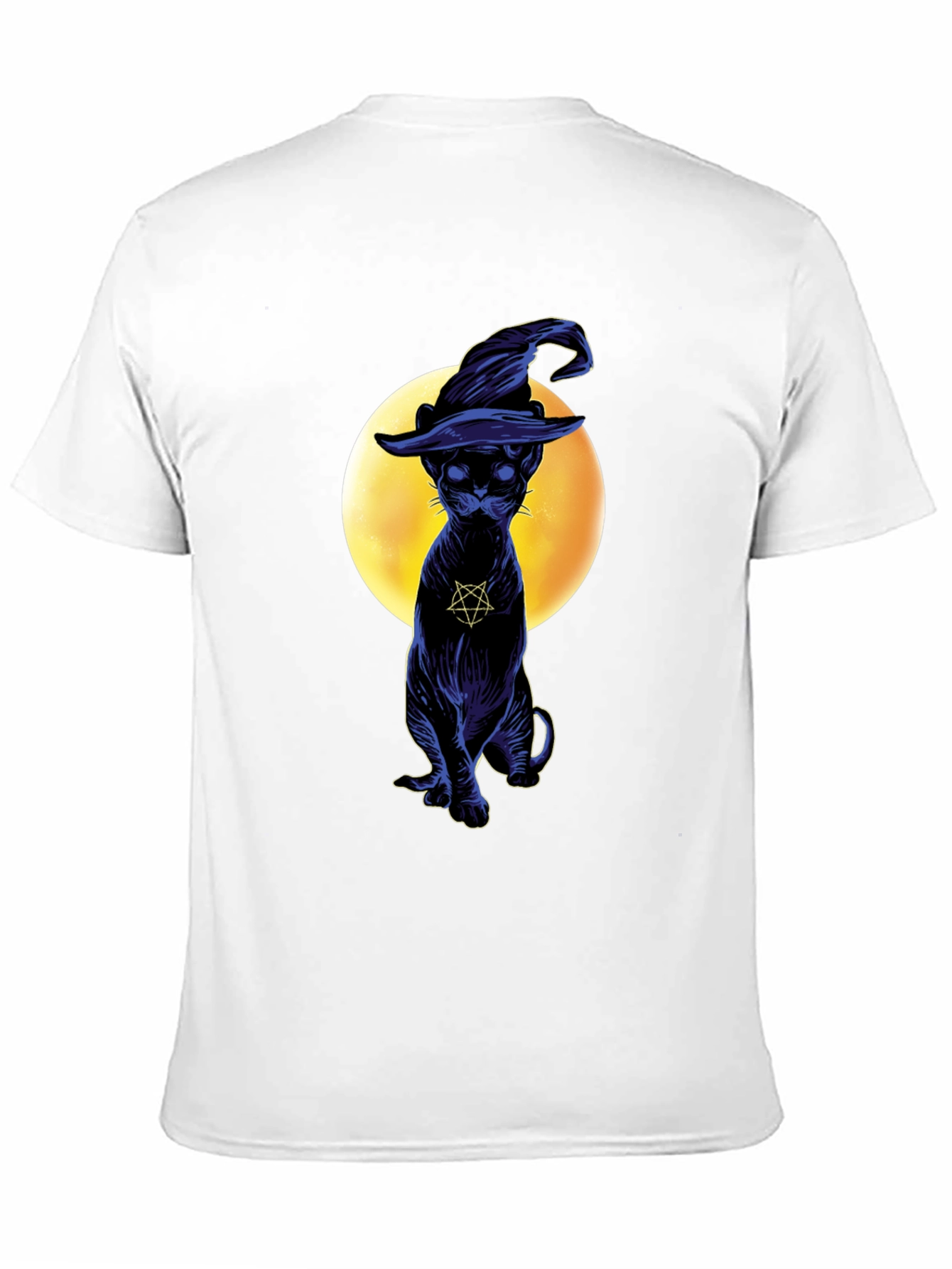 Witch Cat T-Shirt - Gothic Style Black Cat Tee