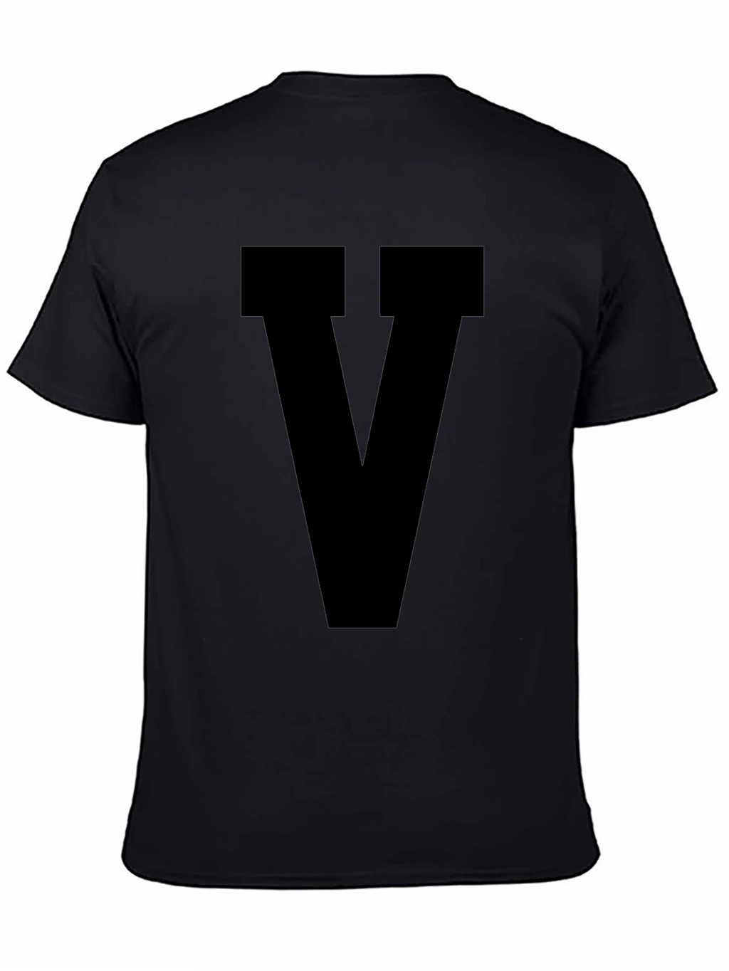 Bold V Graphic Tee - Black Cotton Comfort
