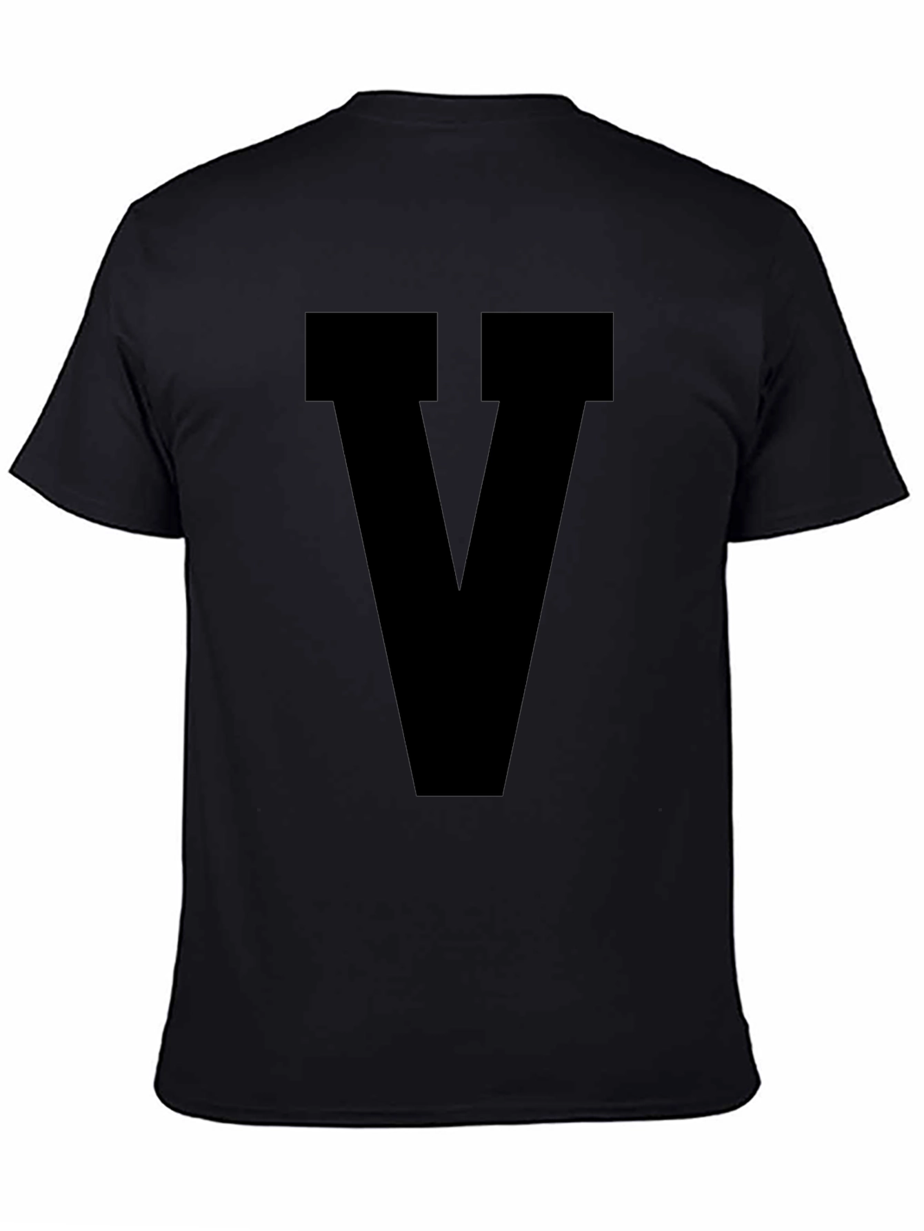 Bold V Graphic Tee - Black Cotton Comfort