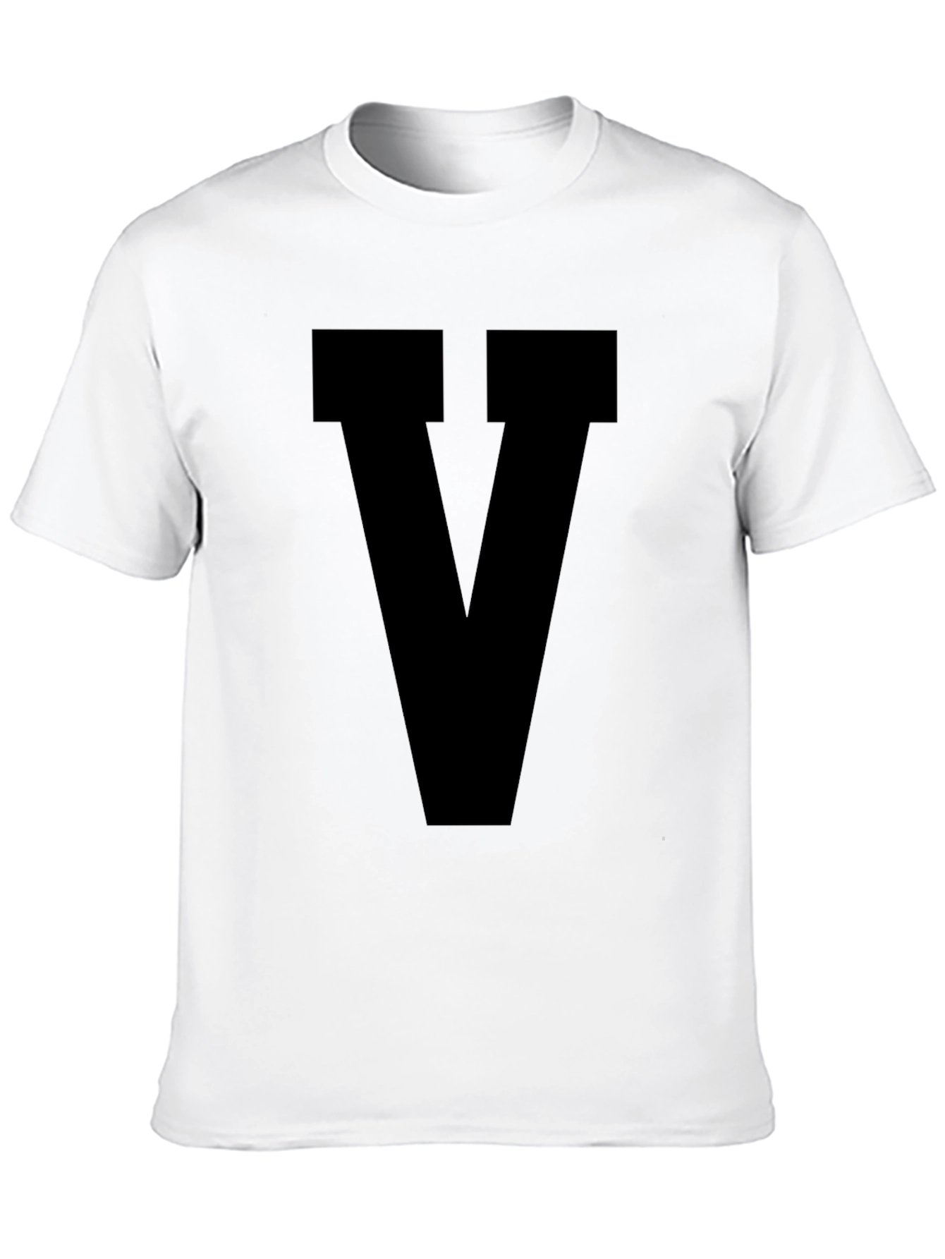Bold V Graphic Tee - Black Cotton Comfort