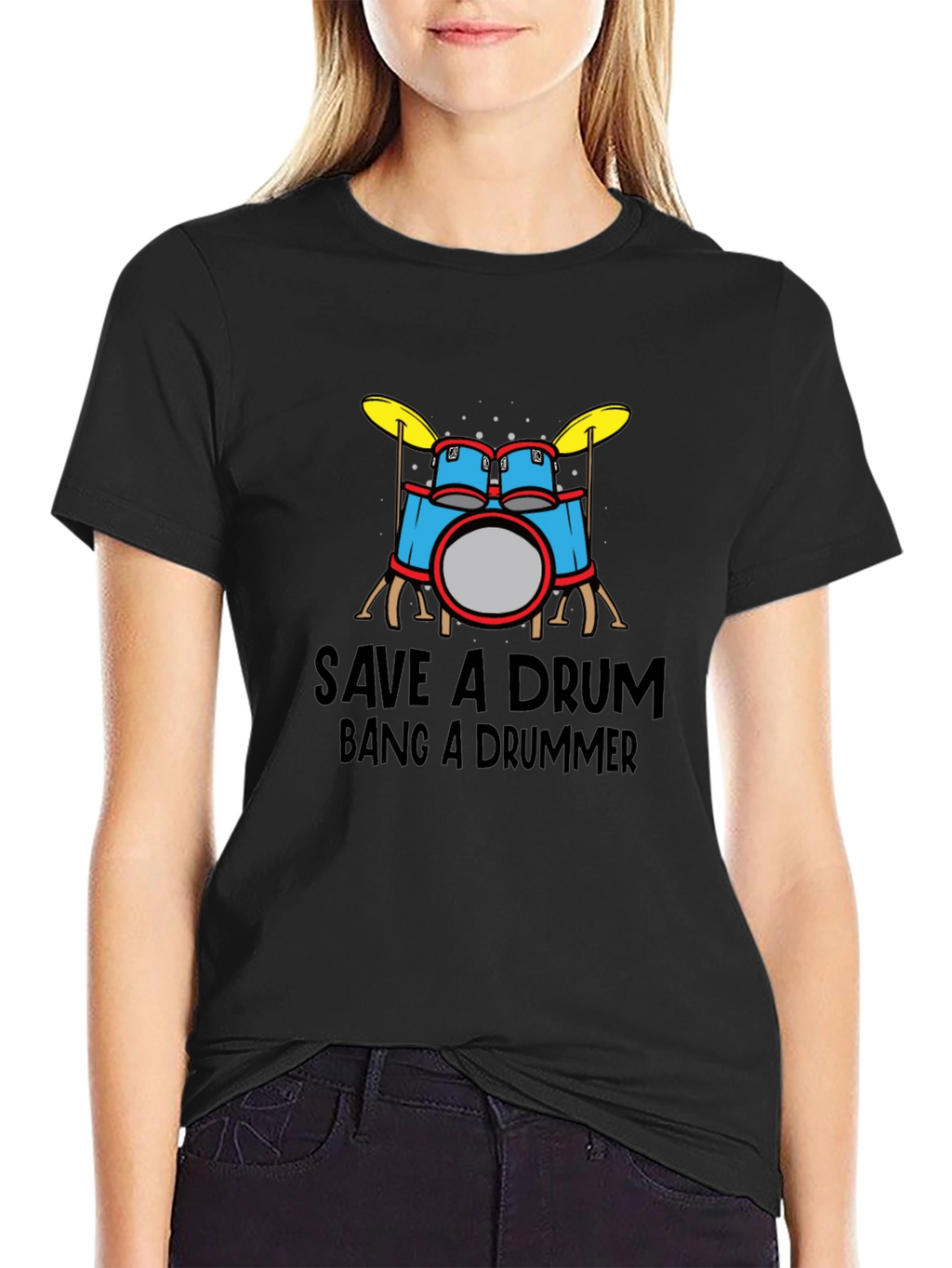 Save a Drum Bang a Drummer Graphic Tee