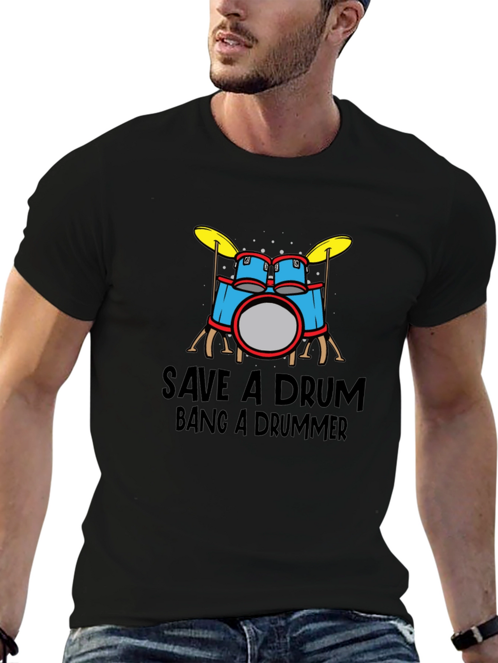 Save a Drum Bang a Drummer Graphic Tee