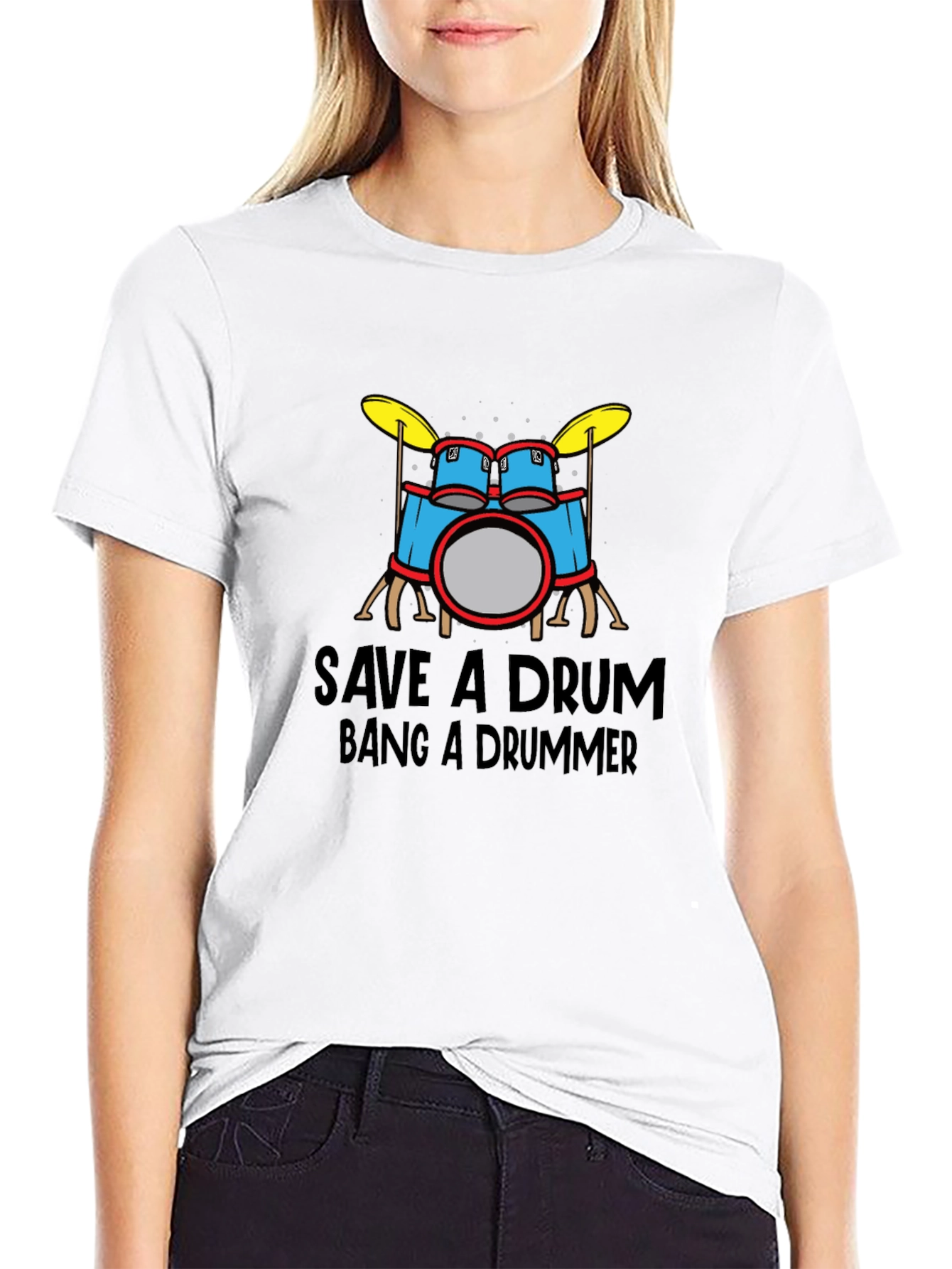 Save a Drum Bang a Drummer Graphic Tee