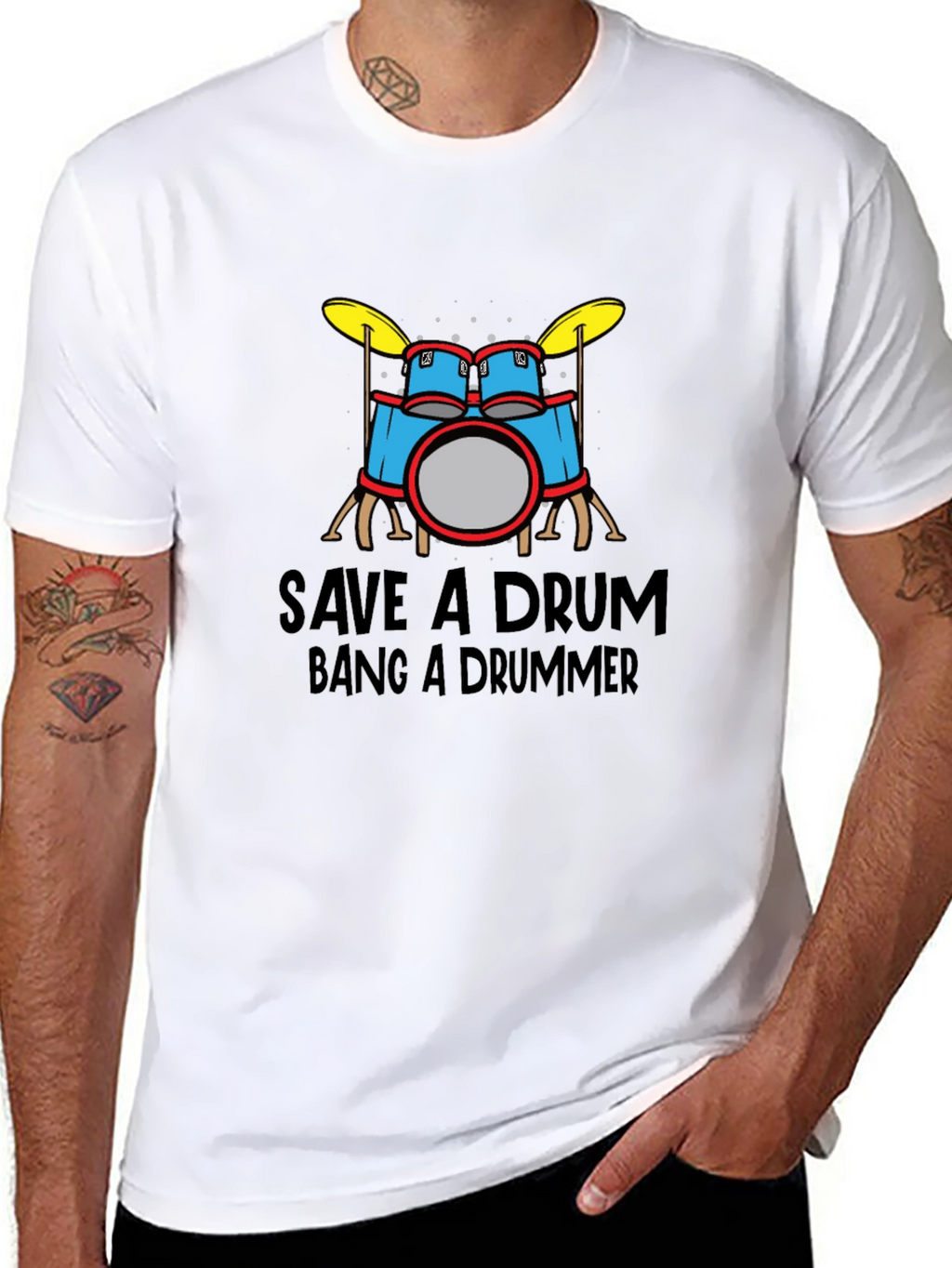 Save a Drum Bang a Drummer Graphic Tee