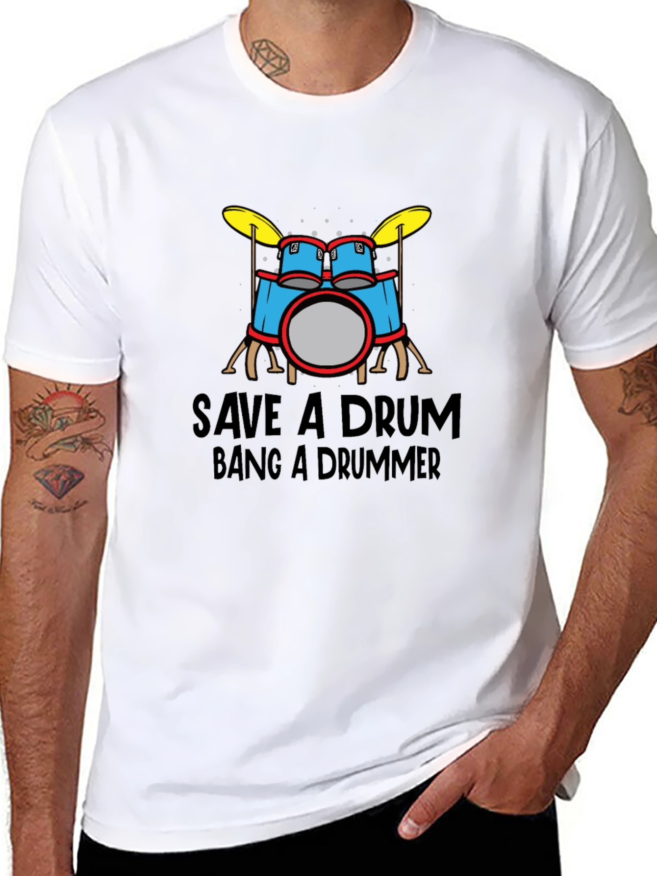 Save a Drum Bang a Drummer Graphic Tee