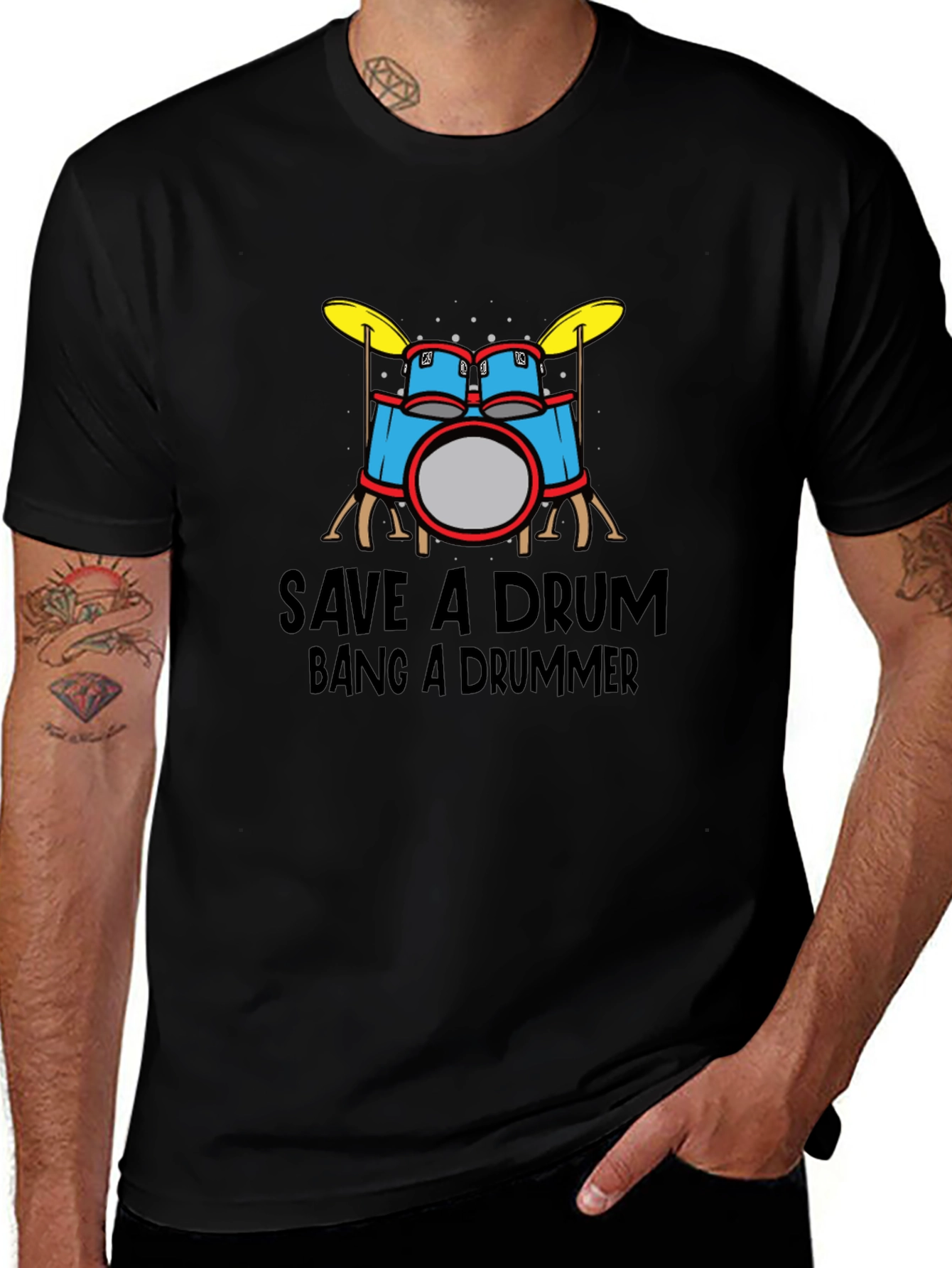 Save a Drum Bang a Drummer Graphic Tee