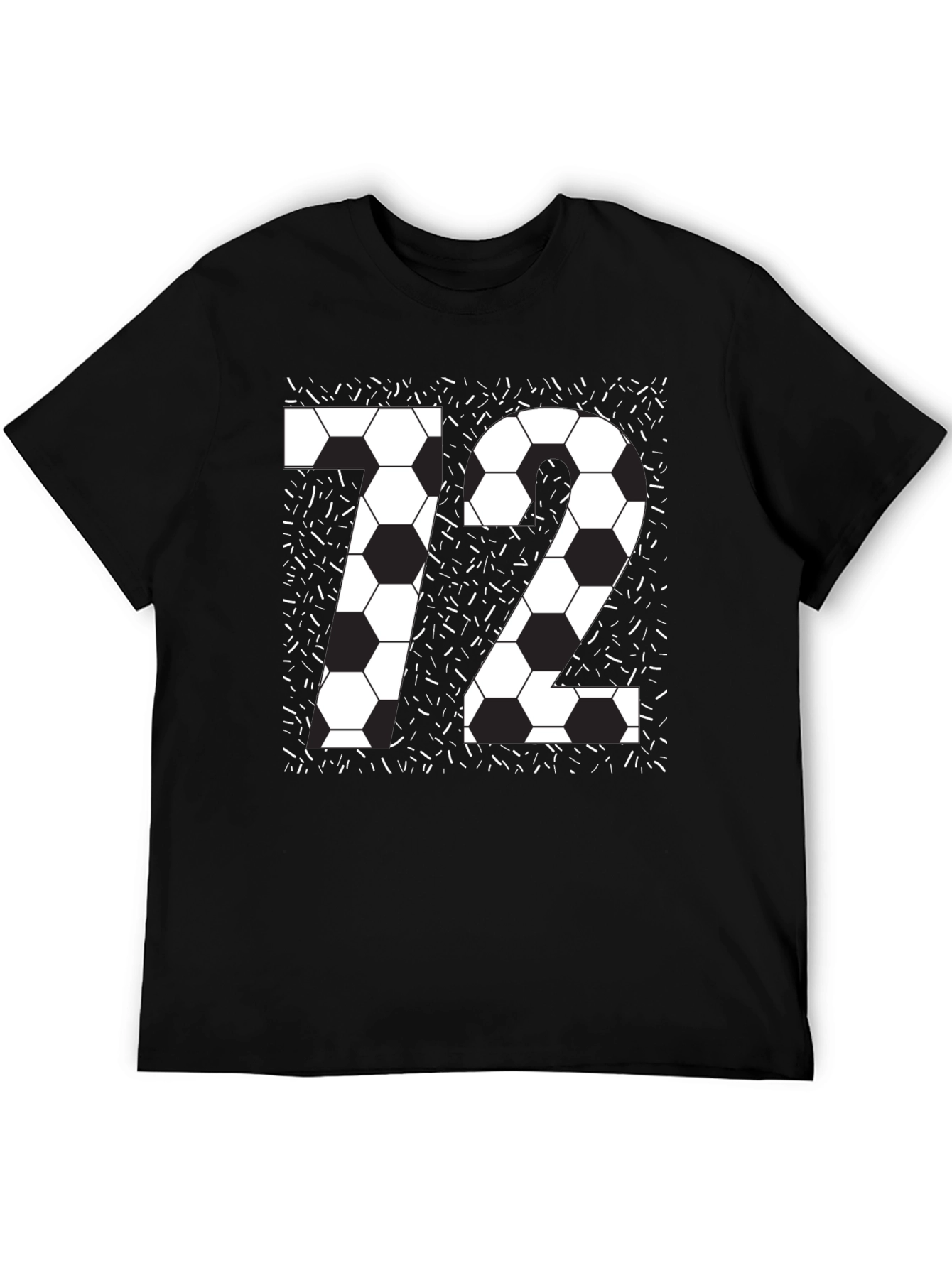 Soccer Number 72 Black Graphic Tee