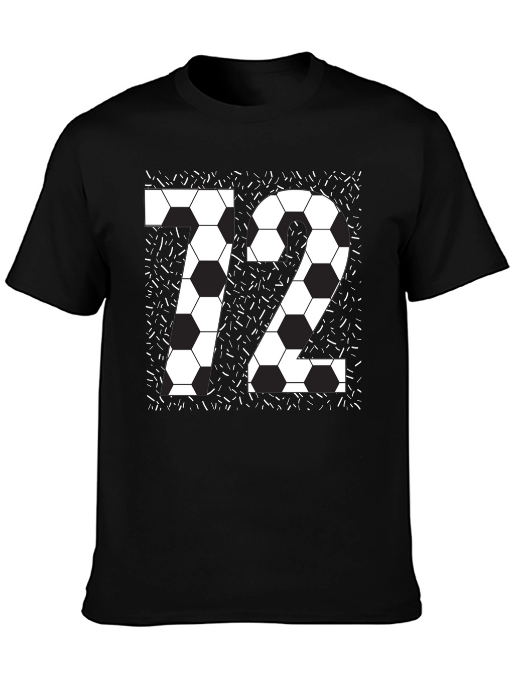 Soccer Number 72 Black Graphic Tee