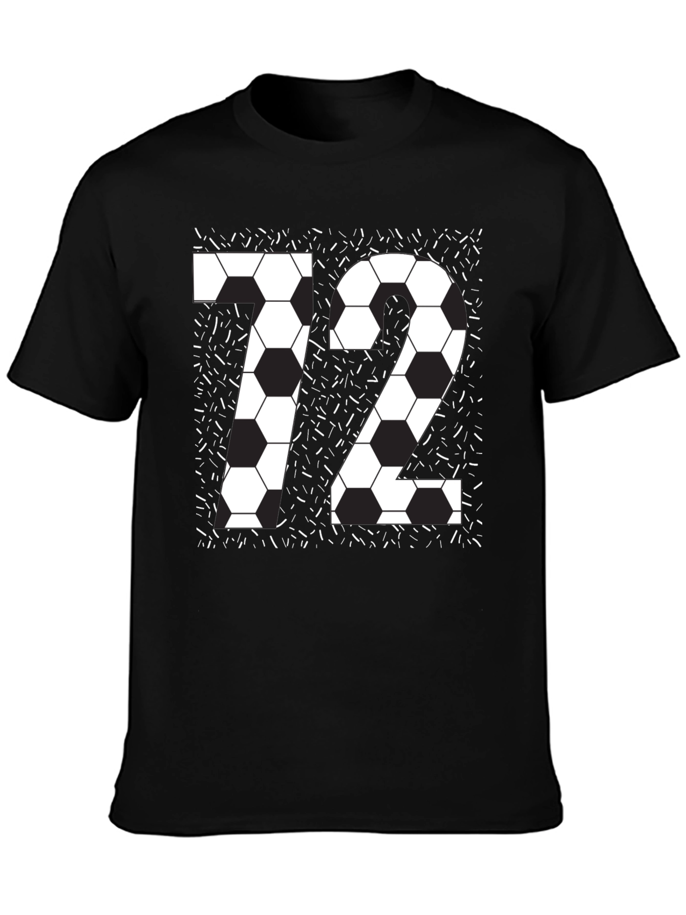 Soccer Number 72 Black Graphic Tee
