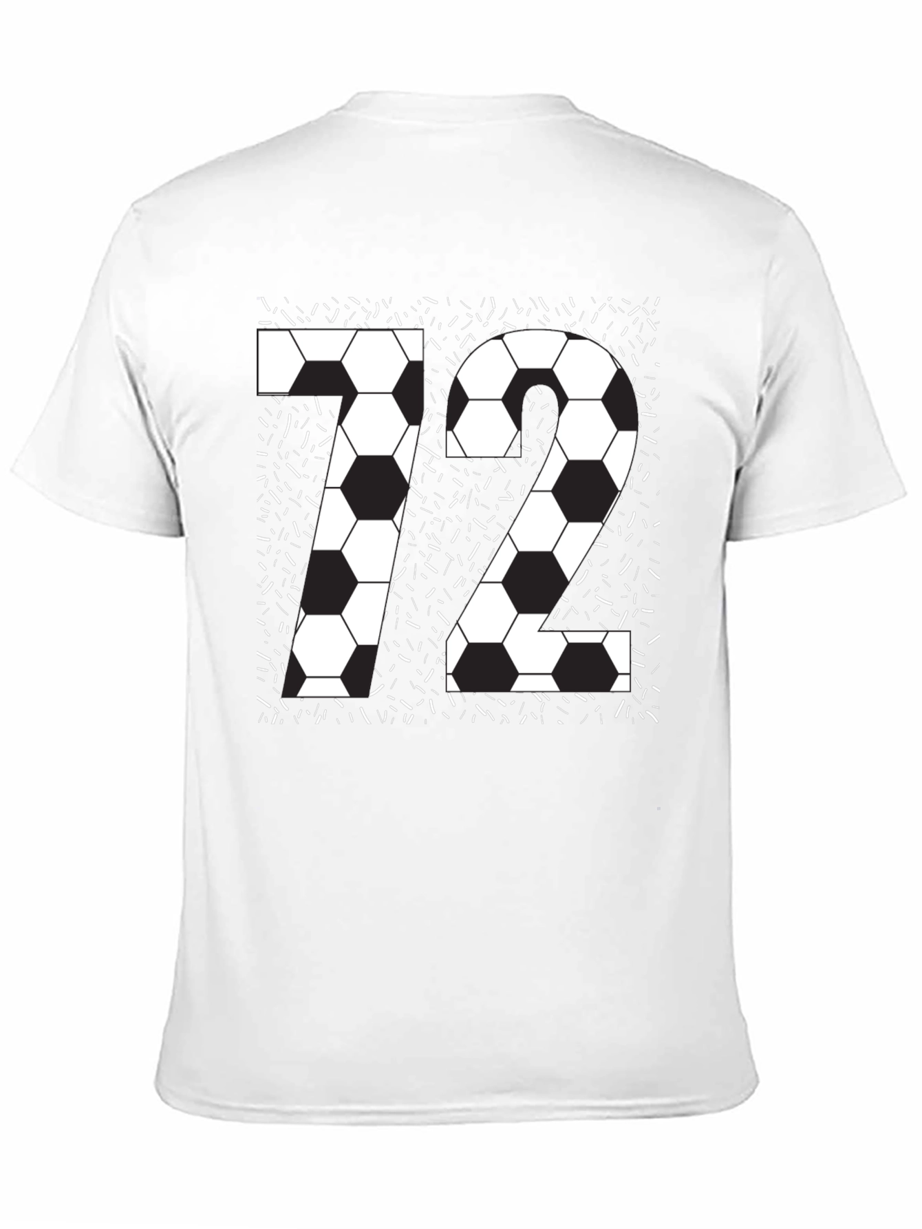 Soccer Number 72 Black Graphic Tee