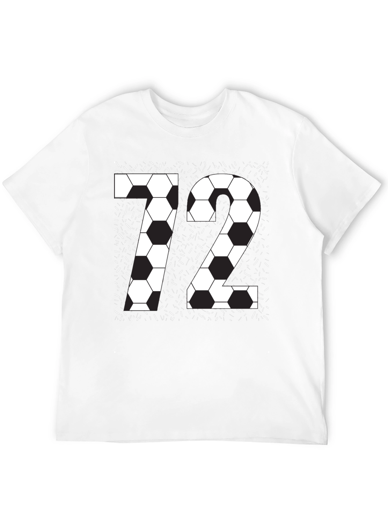Soccer Number 72 Black Graphic Tee
