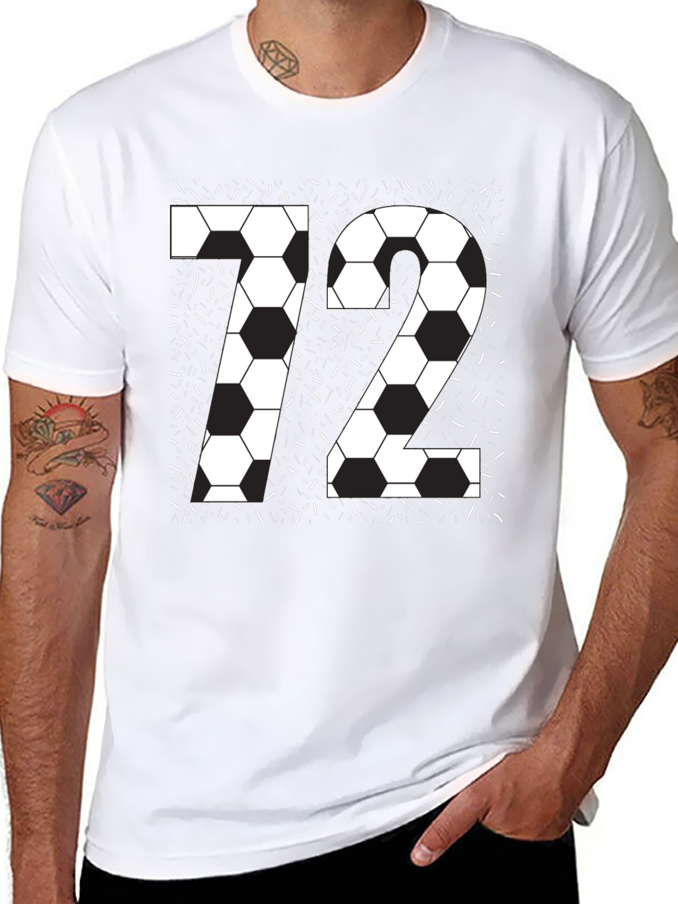Soccer Number 72 Black Graphic Tee