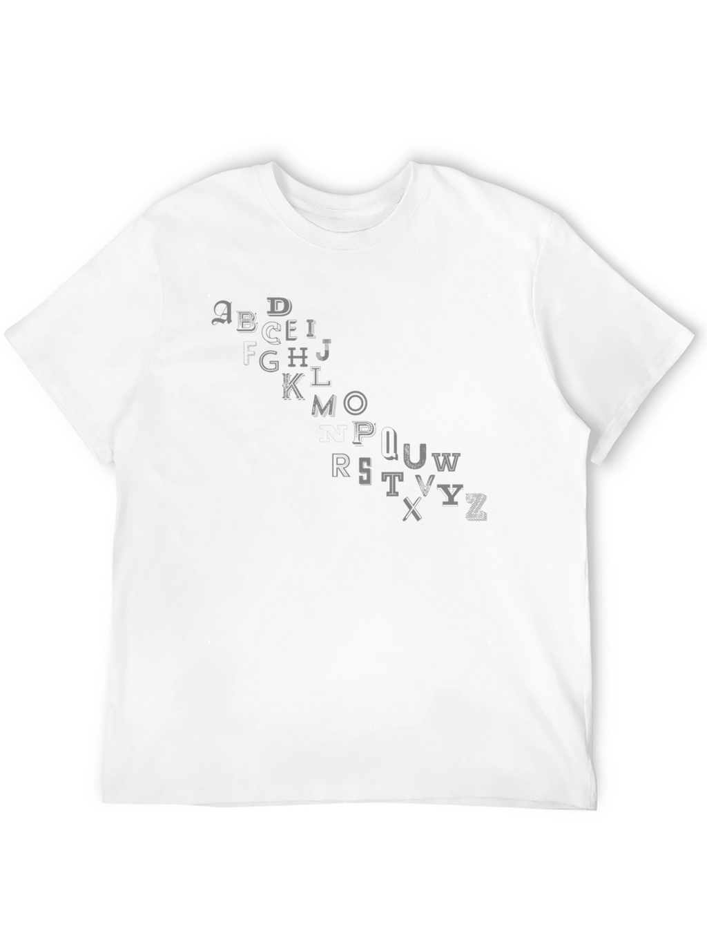 Alphabet Letter Graphic Print Black T-Shirt
