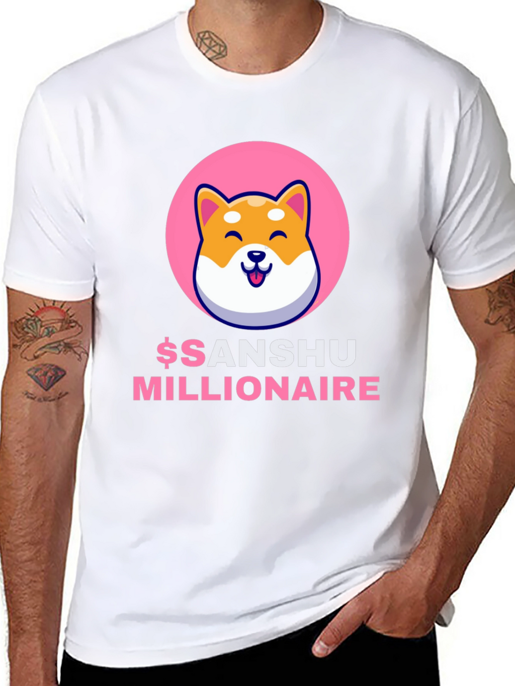 Sanshu Inu Millionaire Graphic Tee - Black