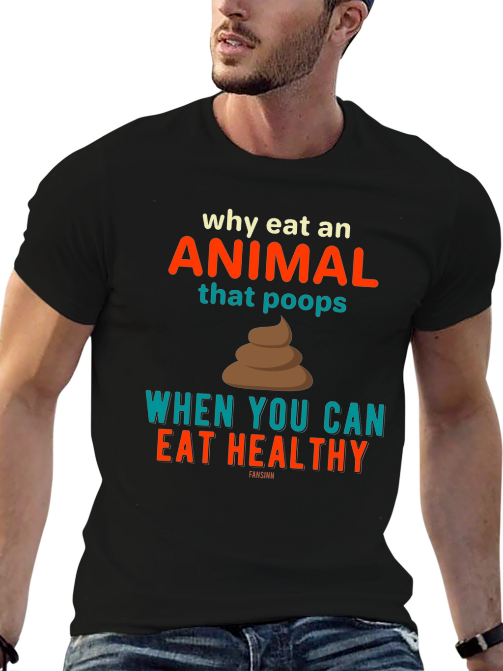 Eat Healthy T-Shirt Vegan Tee Funny Shirt
