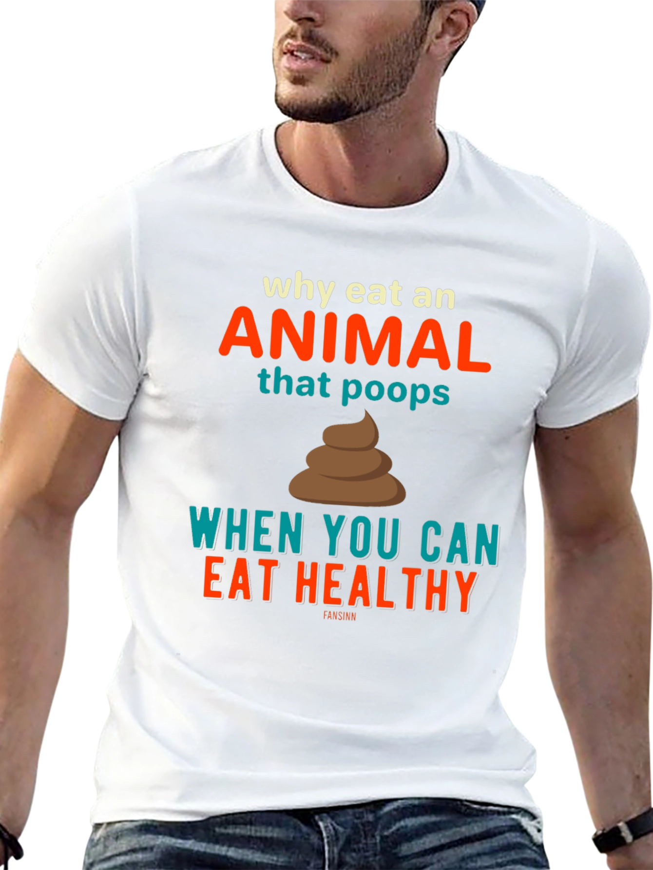 Eat Healthy T-Shirt Vegan Tee Funny Shirt