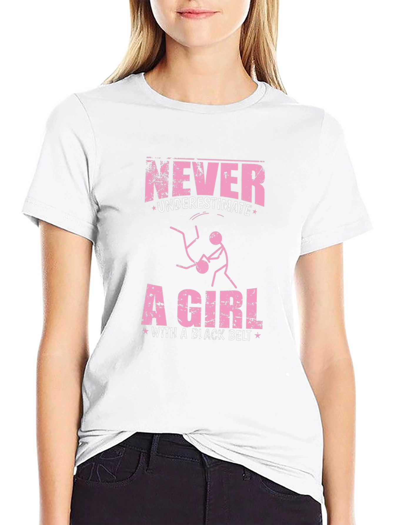Never Underestimate a Girl With a Black Belt T-Shirt
