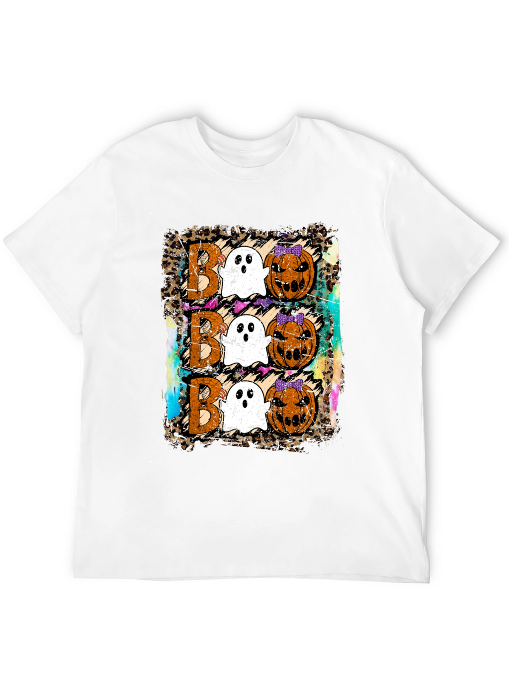 Boo Halloween T-Shirt with Ghosts and Pumpkins