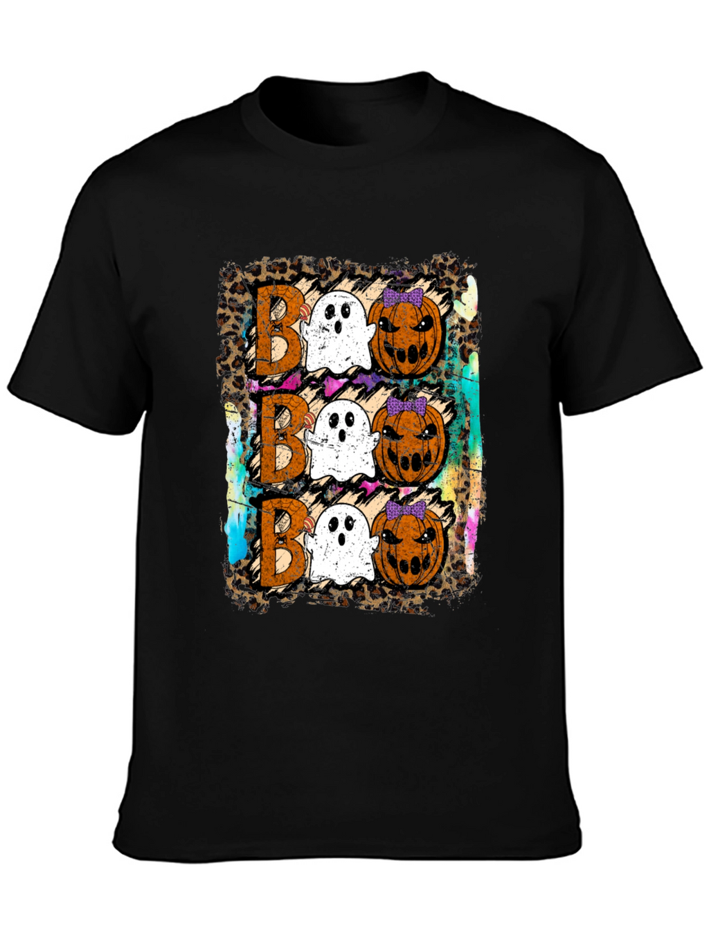 Boo Halloween T-Shirt with Ghosts and Pumpkins
