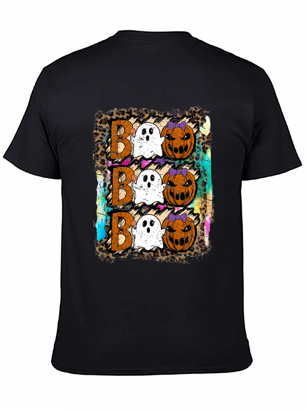 Boo Halloween T-Shirt with Ghosts and Pumpkins