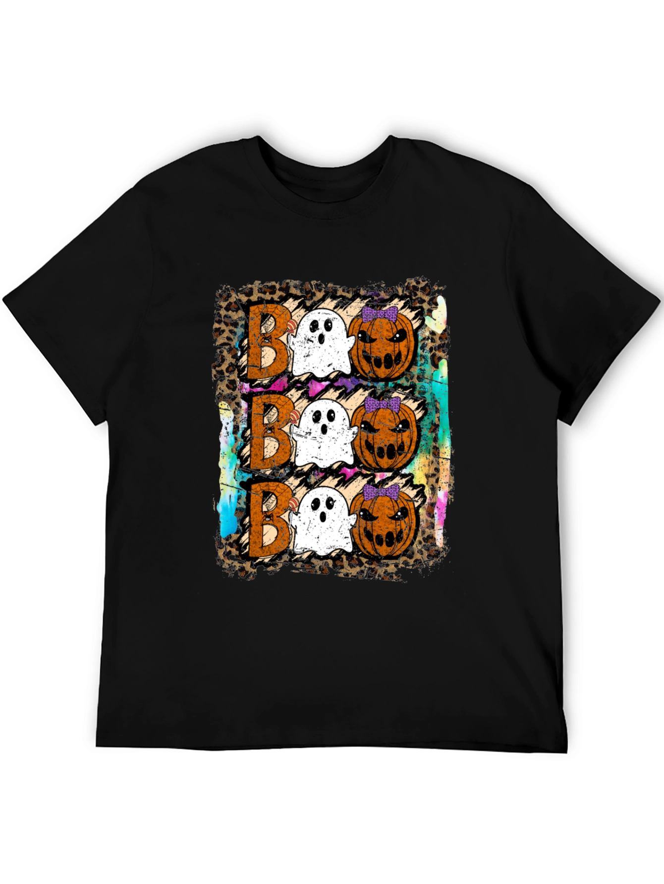 Boo Halloween T-Shirt with Ghosts and Pumpkins