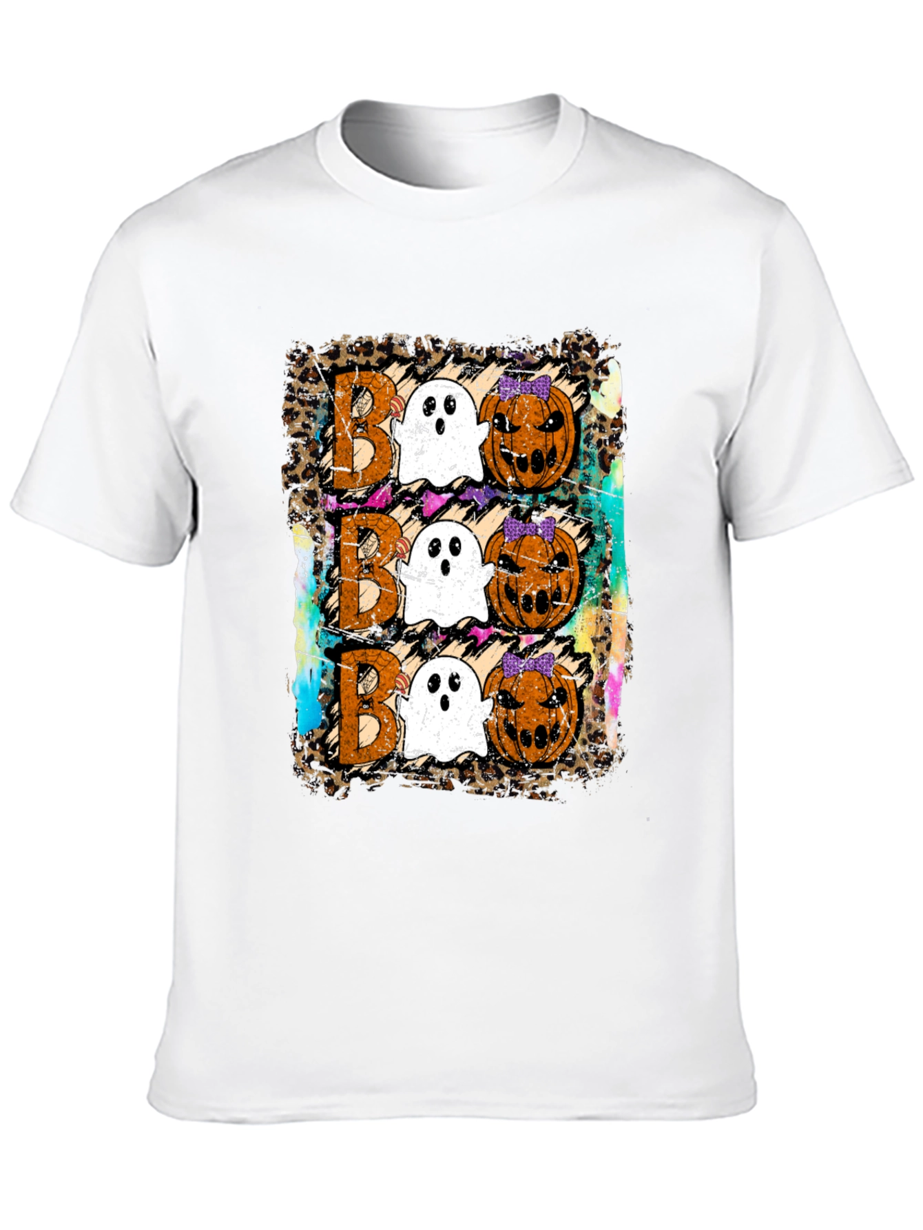 Boo Halloween T-Shirt with Ghosts and Pumpkins