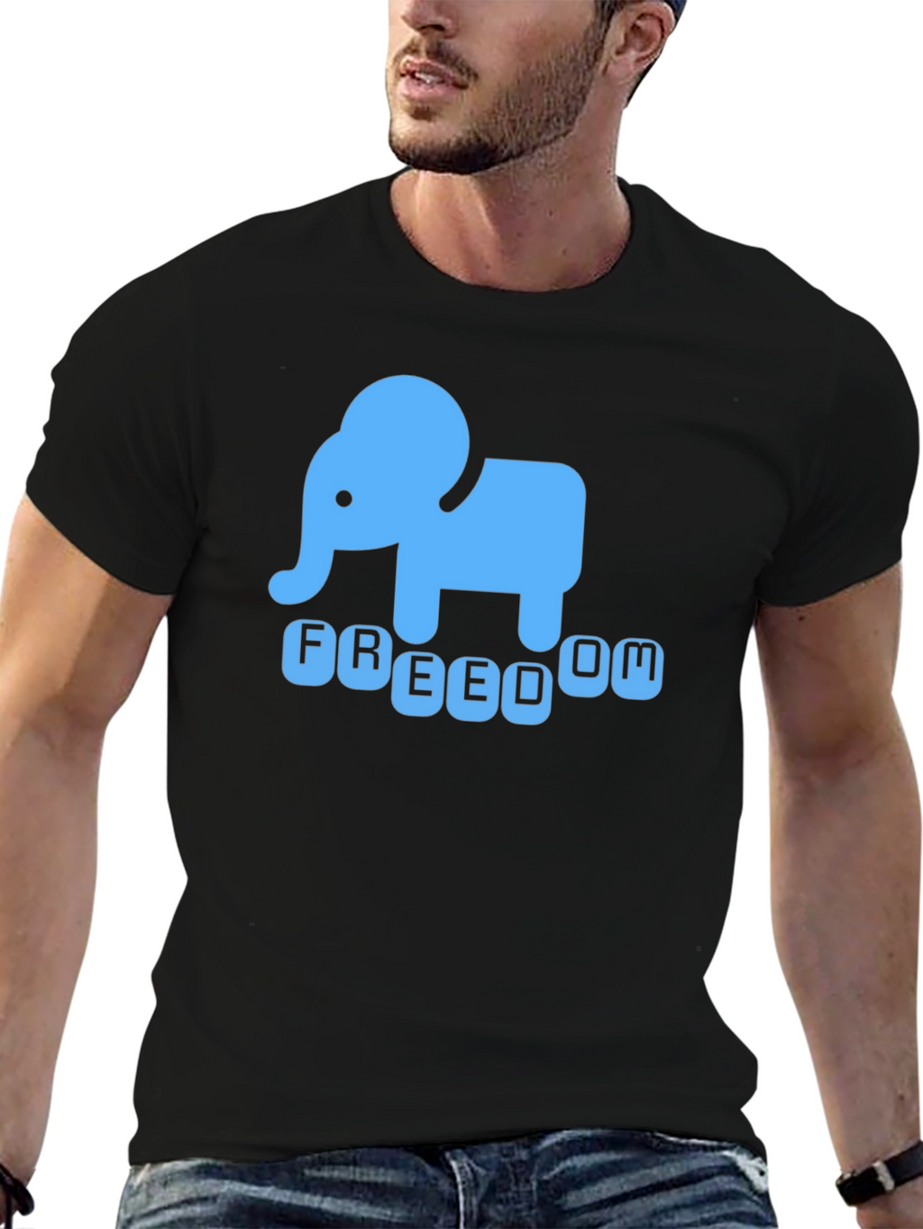 Freedom Elephant Graphic Tee - Black