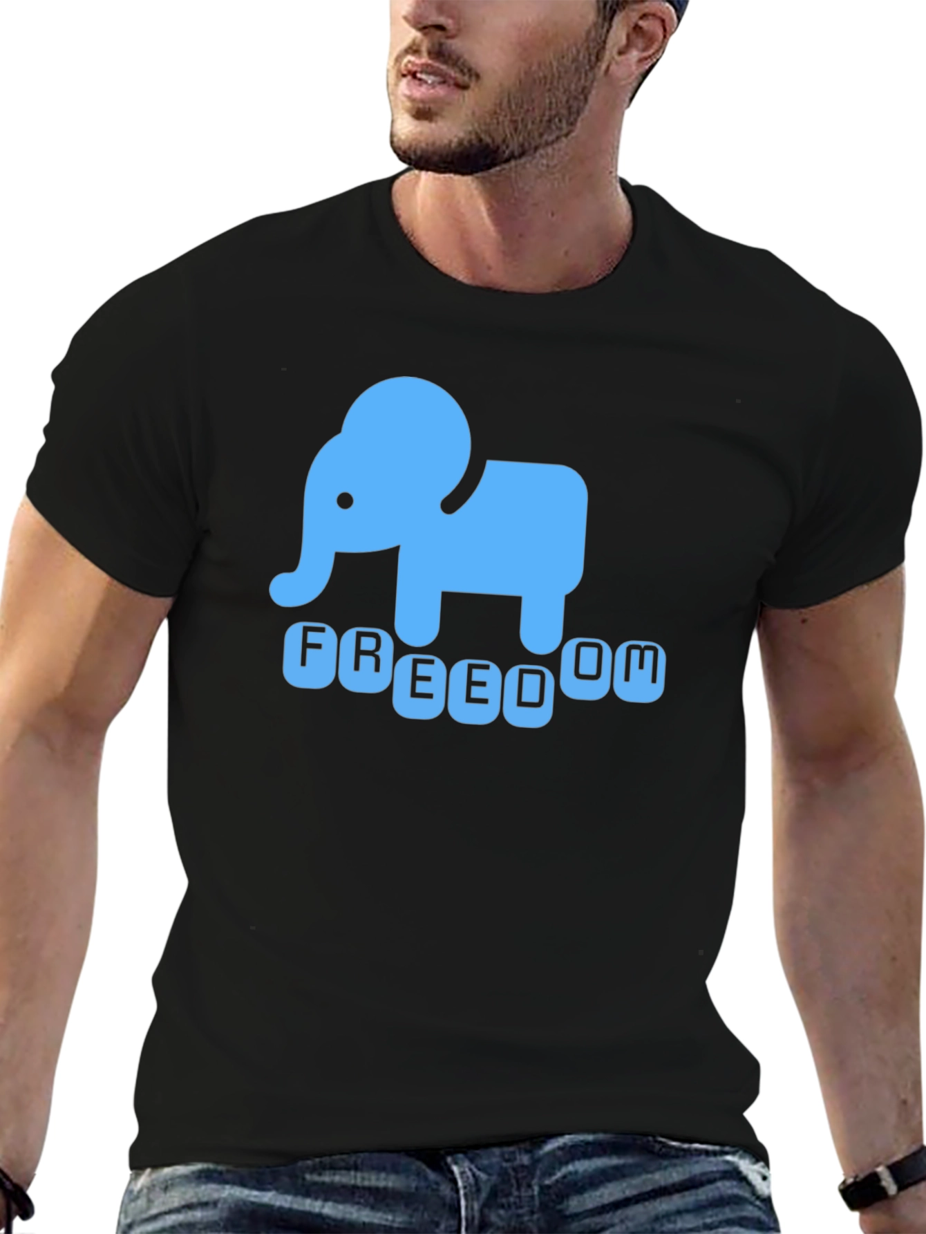 Freedom Elephant Graphic Tee - Black