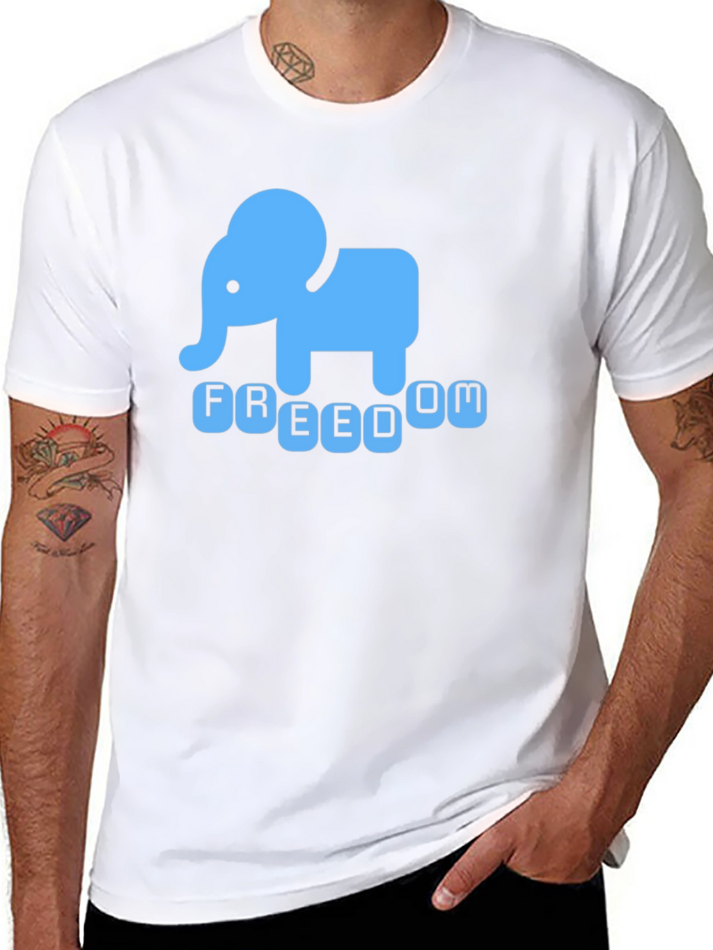Freedom Elephant Graphic Tee - Black