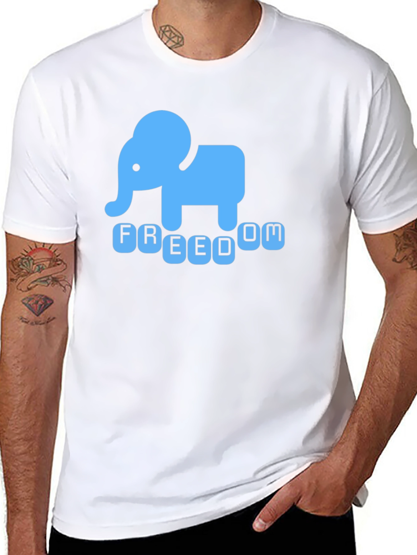 Freedom Elephant Graphic Tee - Black