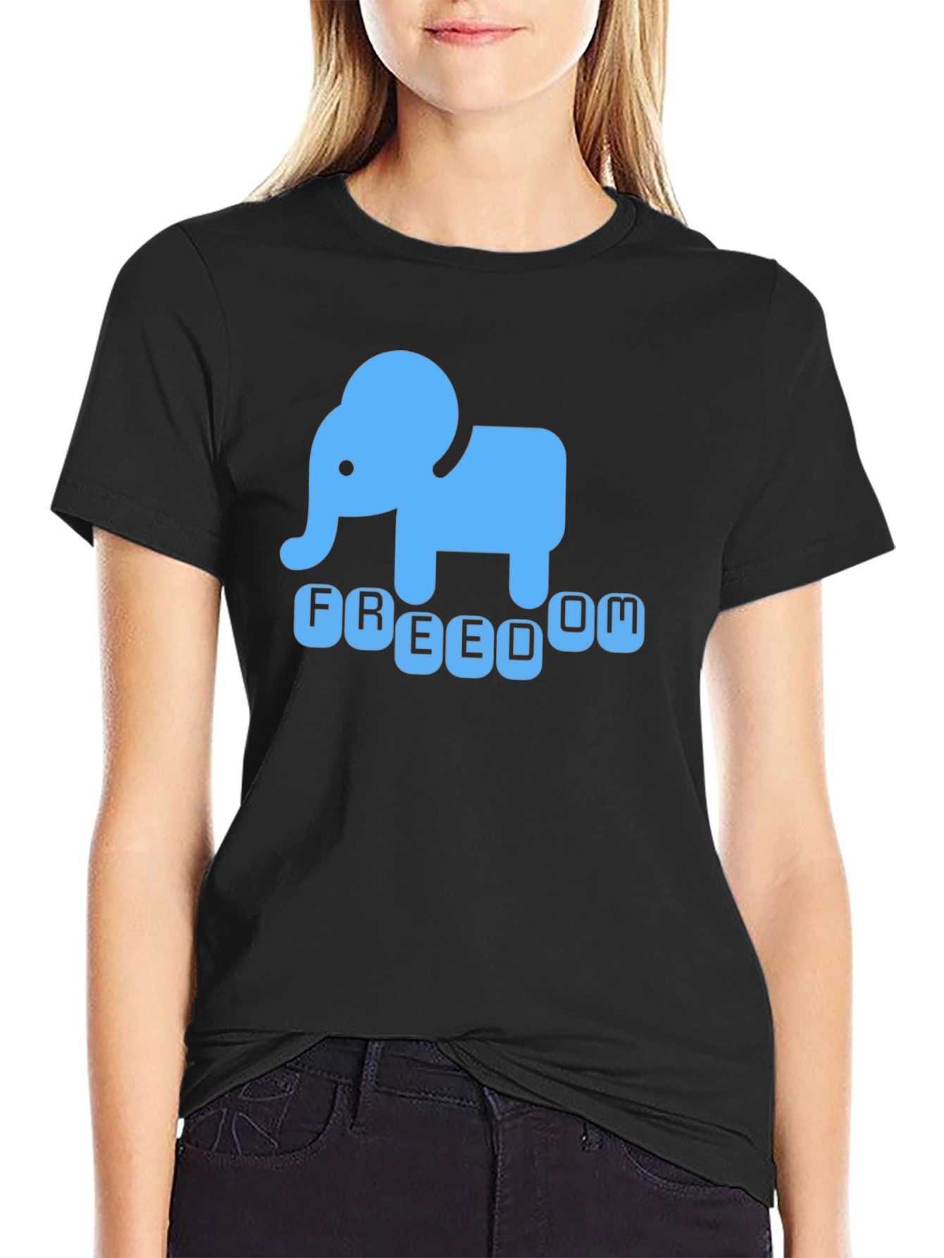 Freedom Elephant Graphic Tee - Black