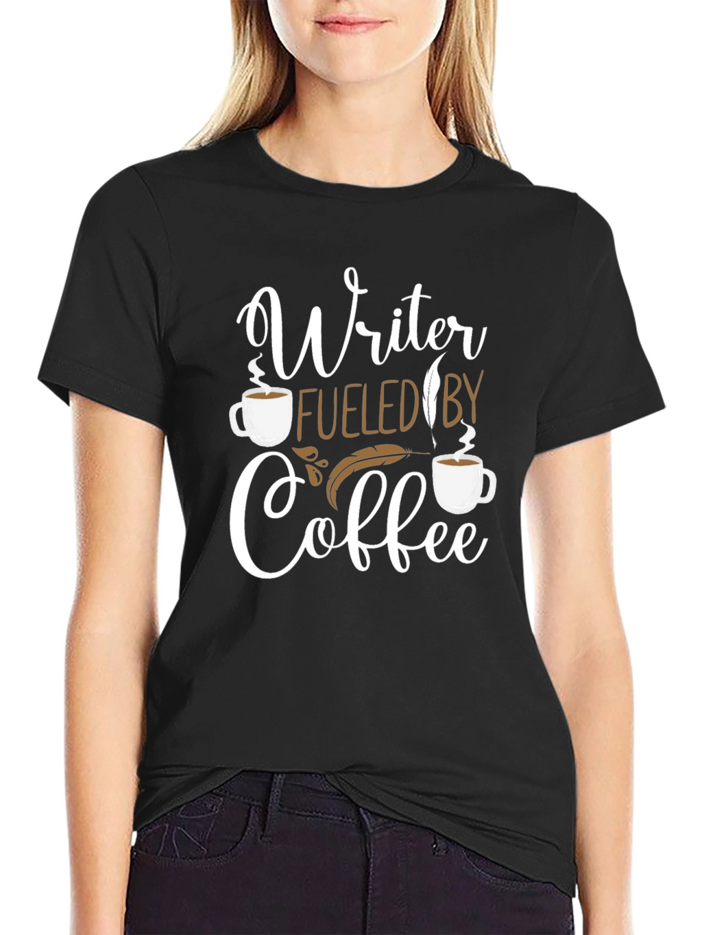 Writer Fueled By Coffee Graphic T-Shirt