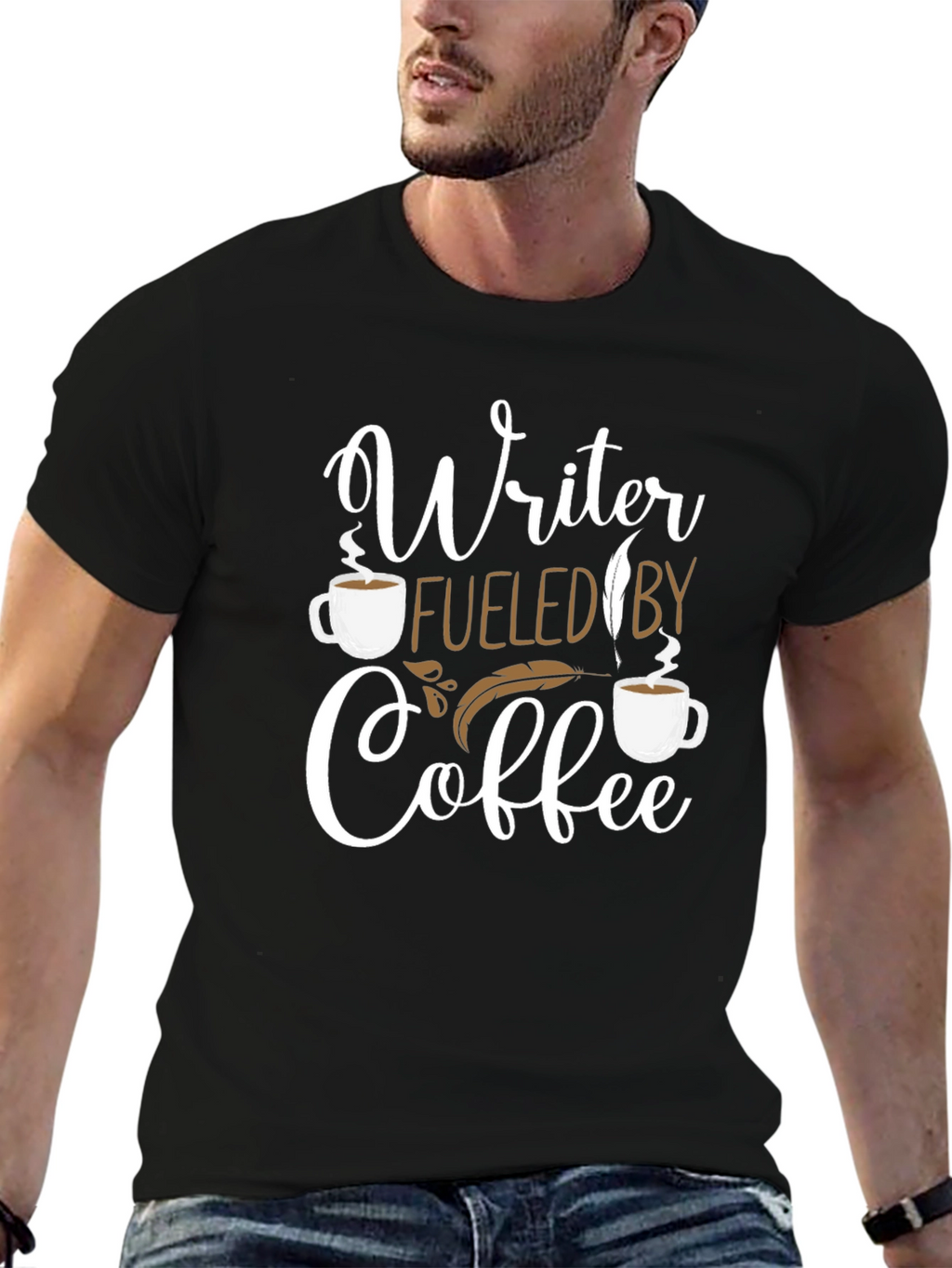 Writer Fueled By Coffee Graphic T-Shirt