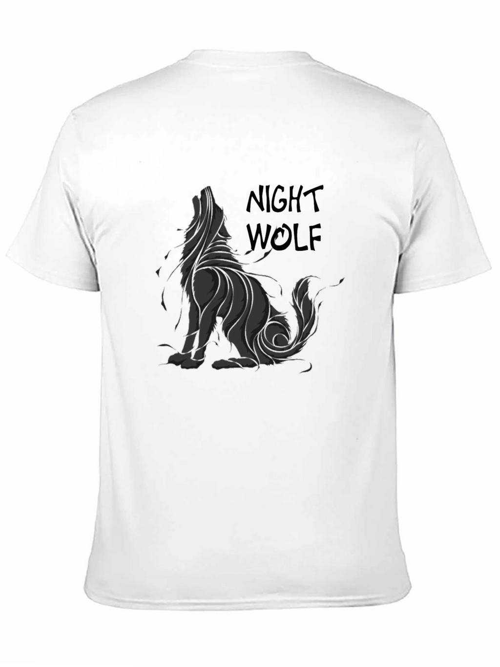 Night Wolf Graphic Print T-Shirt