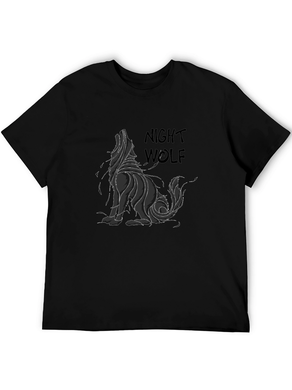 Night Wolf Graphic Print T-Shirt