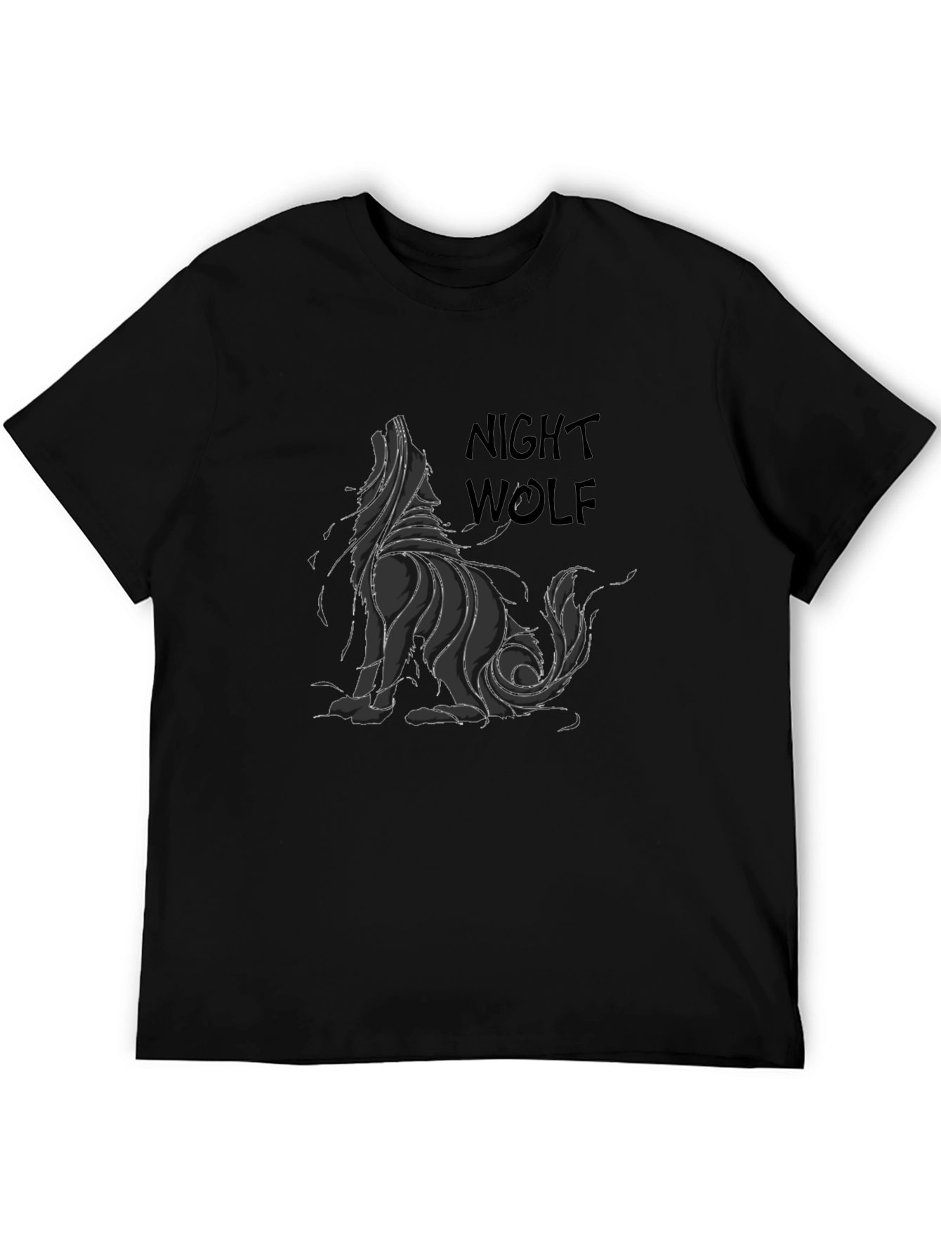 Night Wolf Graphic Print T-Shirt