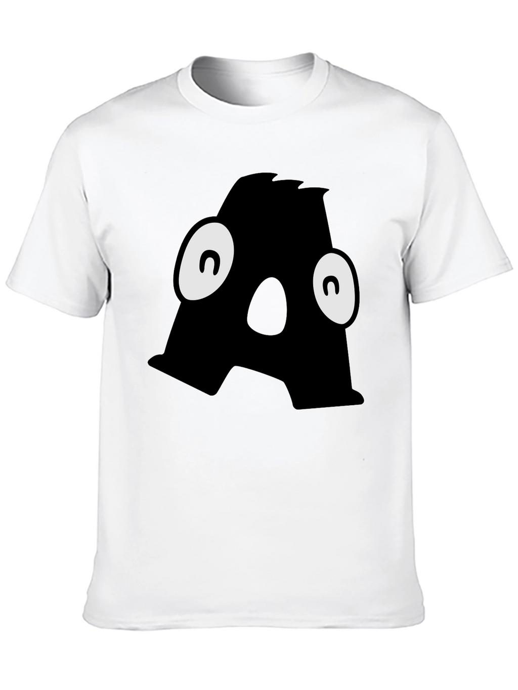 Letter A Monster Graphic Black T-Shirt