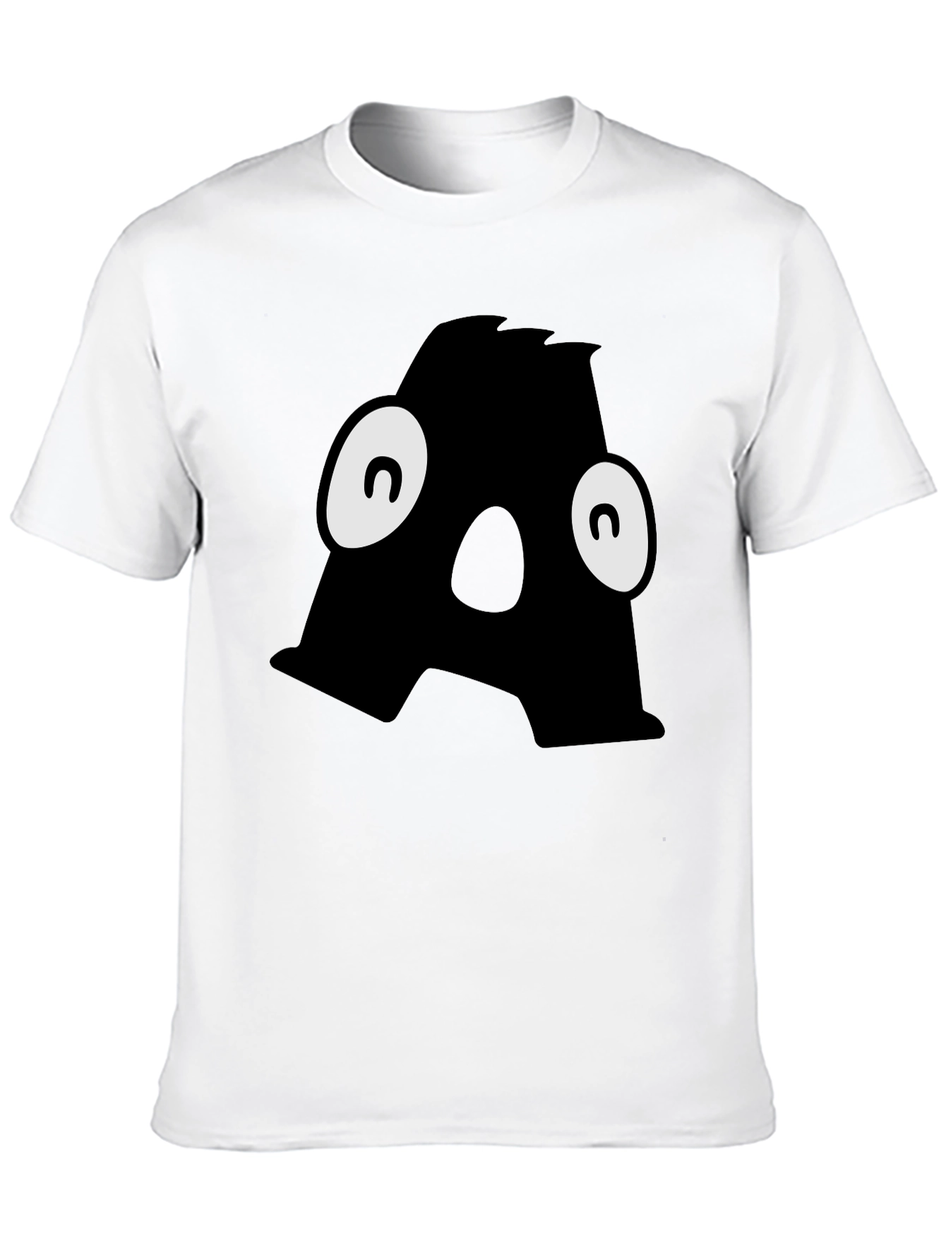 Letter A Monster Graphic Black T-Shirt