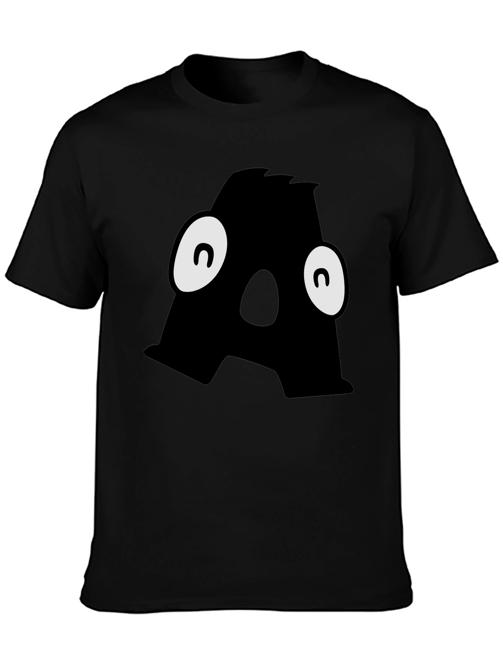 Letter A Monster Graphic Black T-Shirt