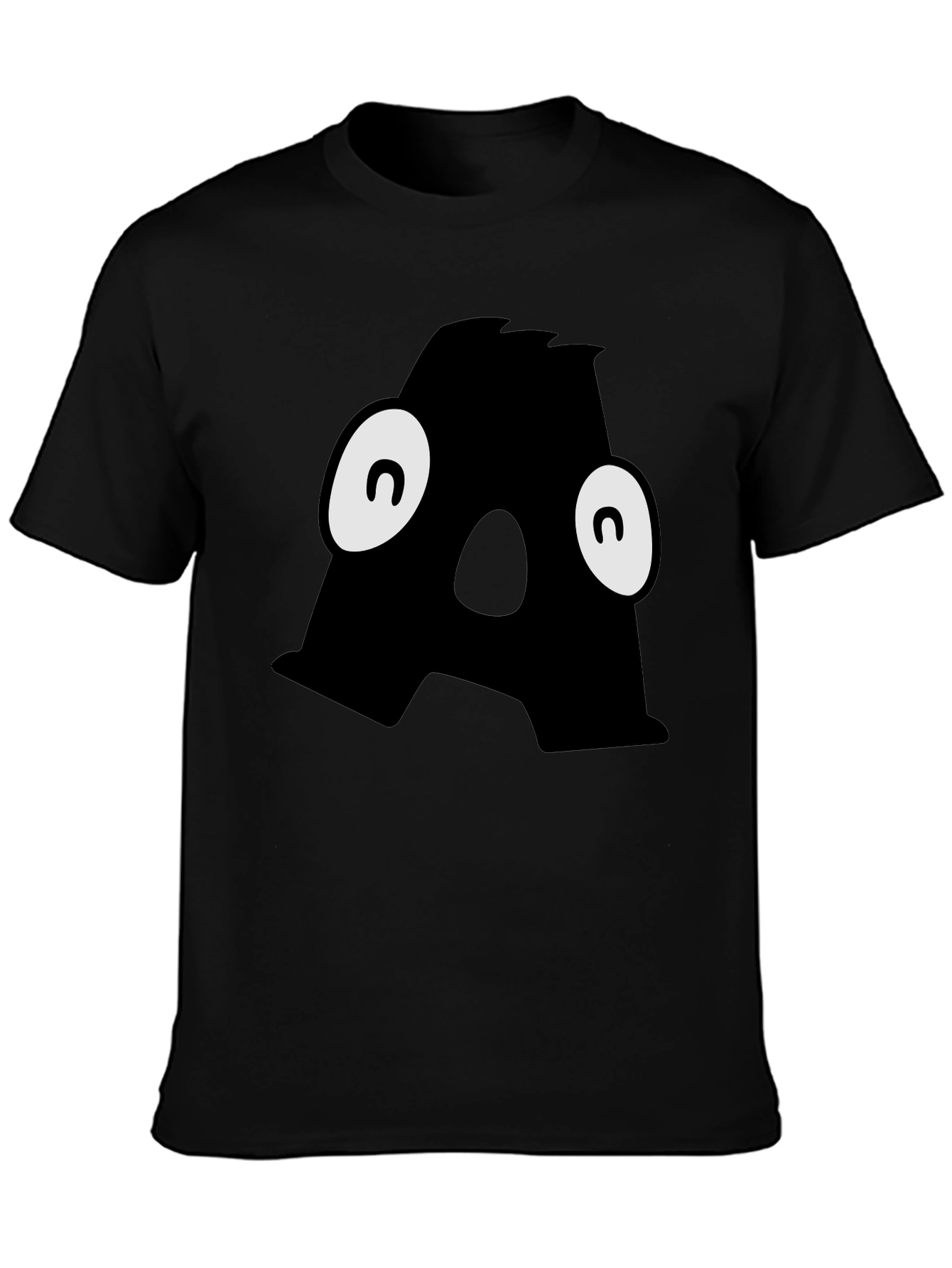 Letter A Monster Graphic Black T-Shirt