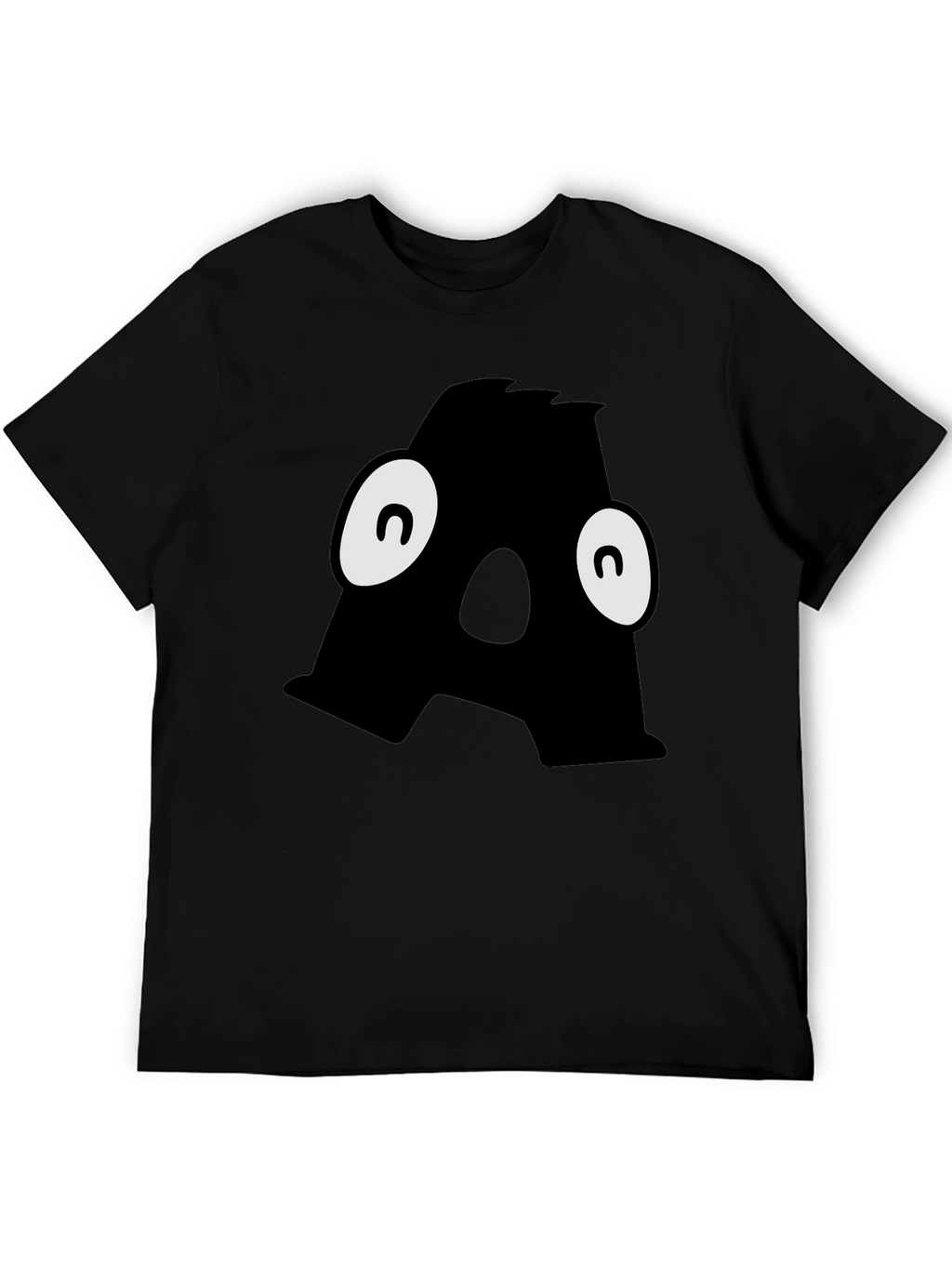 Letter A Monster Graphic Black T-Shirt