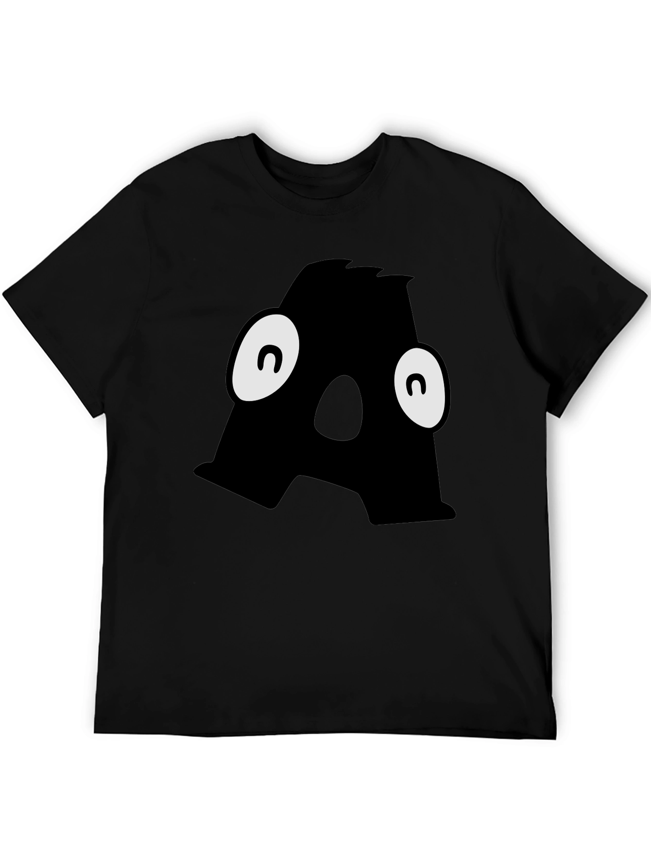 Letter A Monster Graphic Black T-Shirt