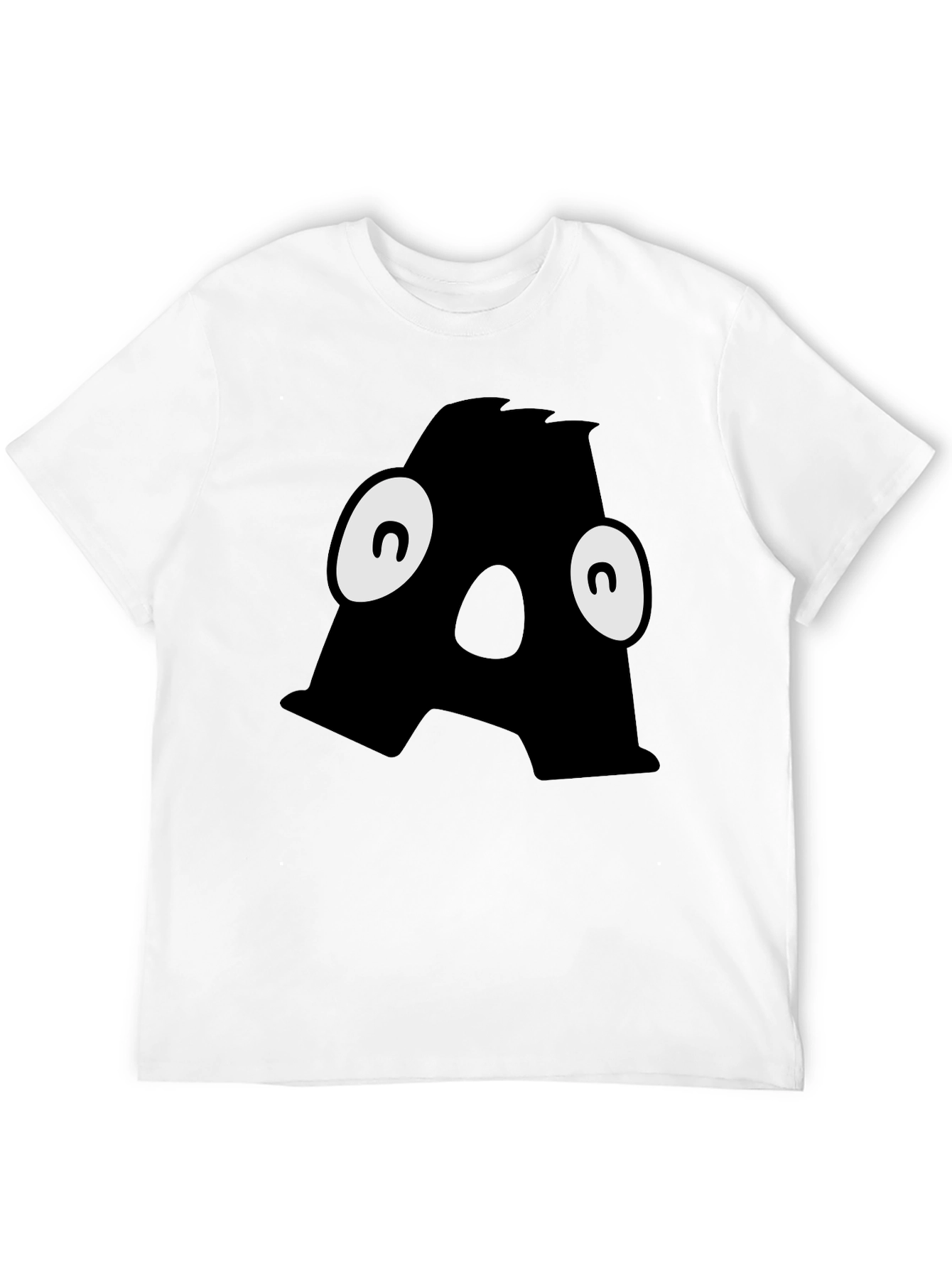 Letter A Monster Graphic Black T-Shirt