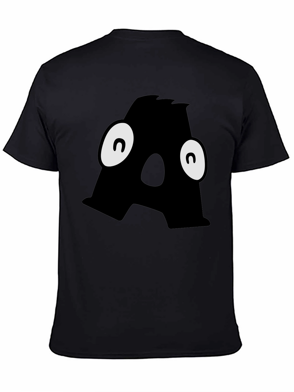 Letter A Monster Graphic Black T-Shirt