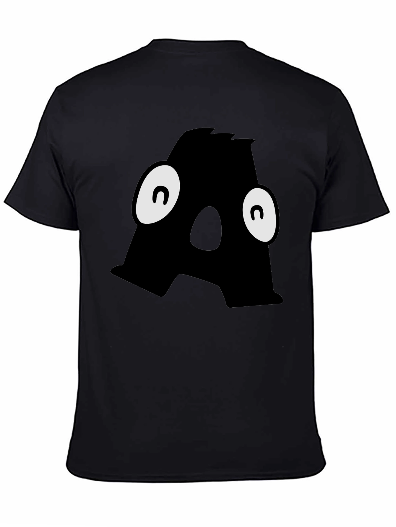 Letter A Monster Graphic Black T-Shirt