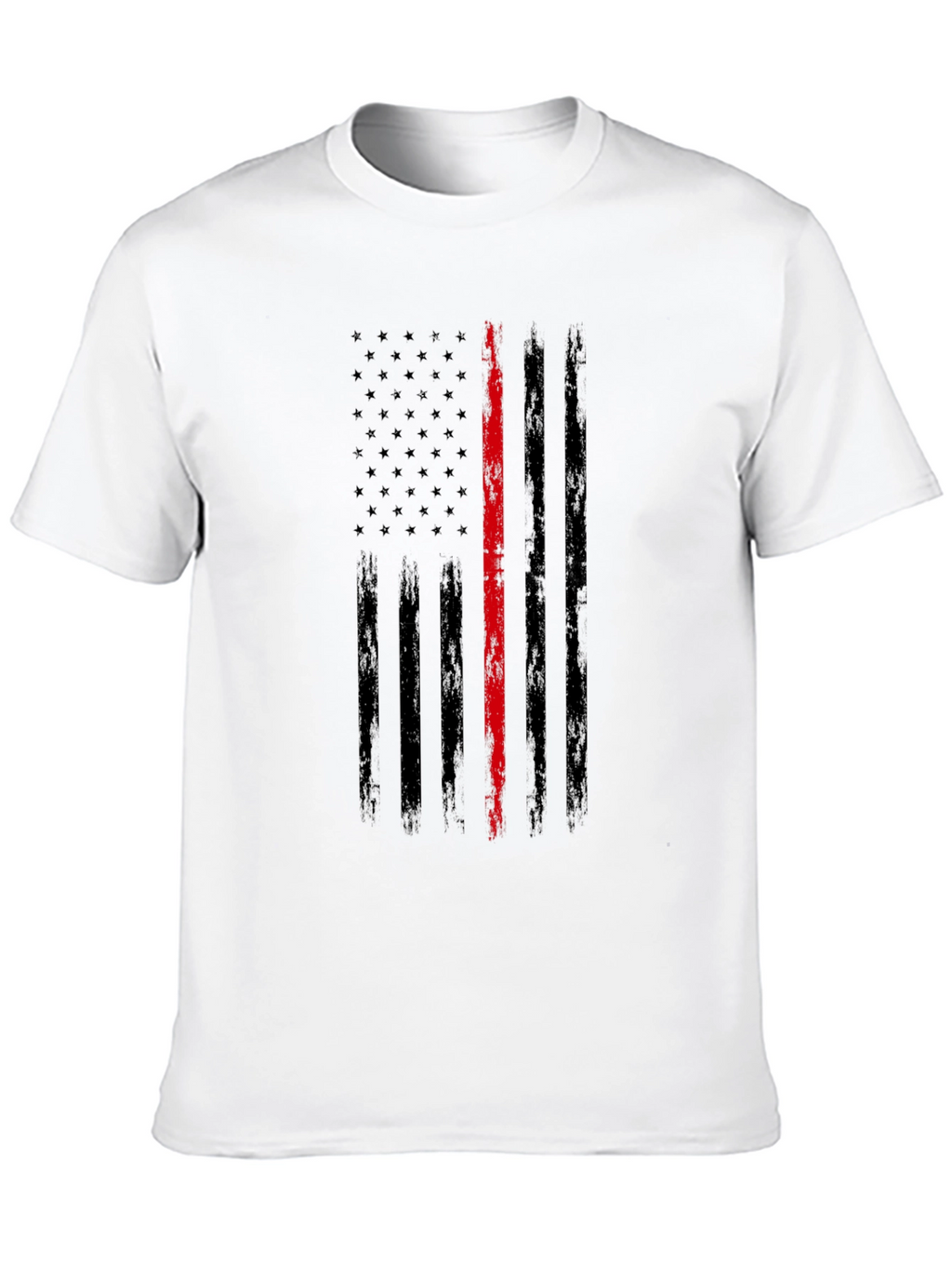 Thin Red Line Distressed American Flag T-Shirt