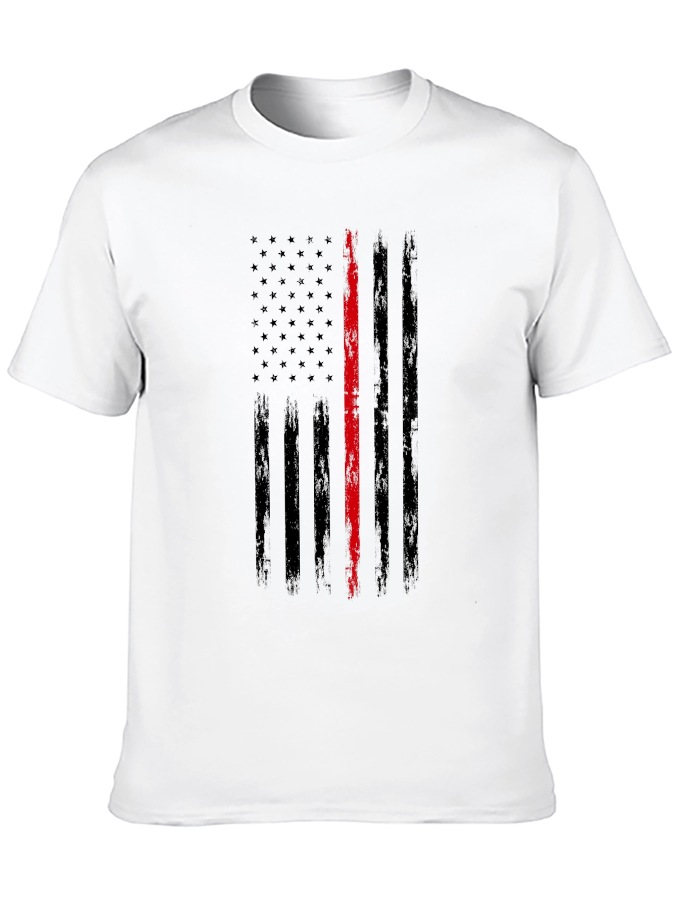 Thin Red Line Distressed American Flag T-Shirt